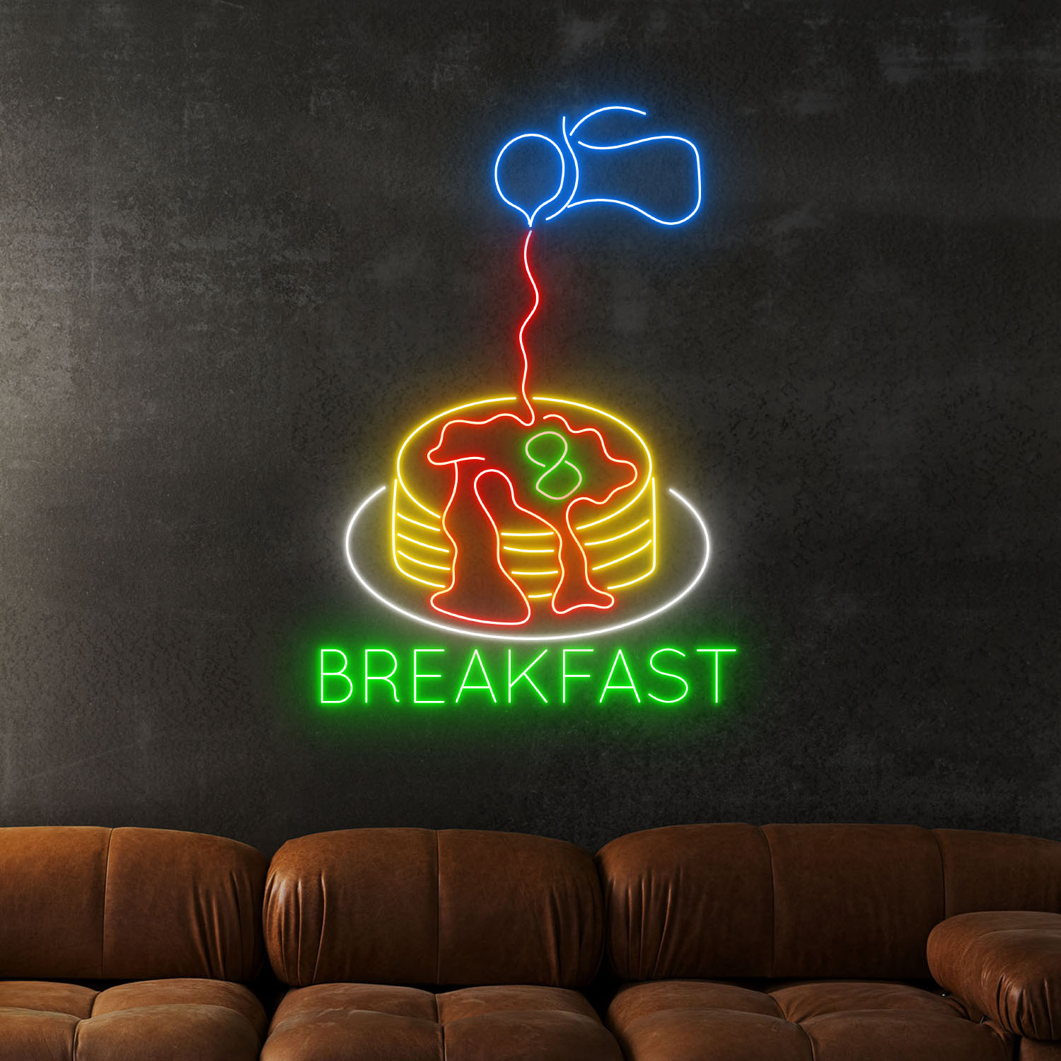 Fluffy Pancakes Breakfast Neon Sign Restaurant Wall Art Decor