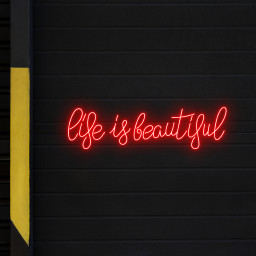 Life Is Beautiful Neon Sign Motivational Quote Wall Art Decor