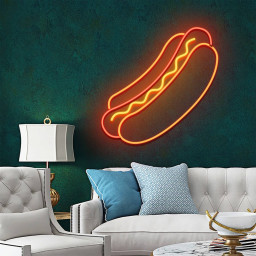 Hotdog Neon Sign Fastfood Hotdog Store Wall Decor Signboard