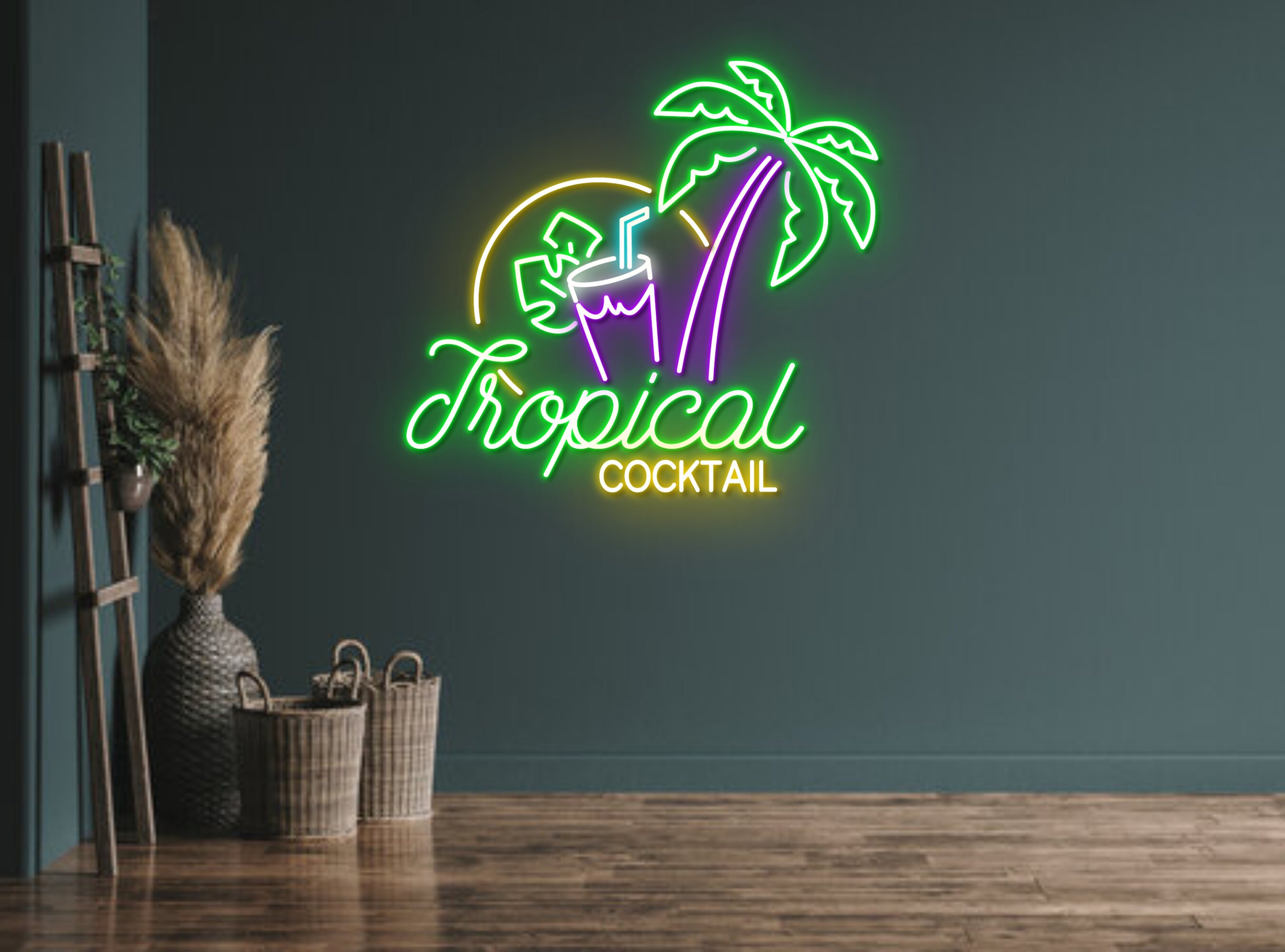 Tropical Cocktails Beach Bar Pub Neon Signs