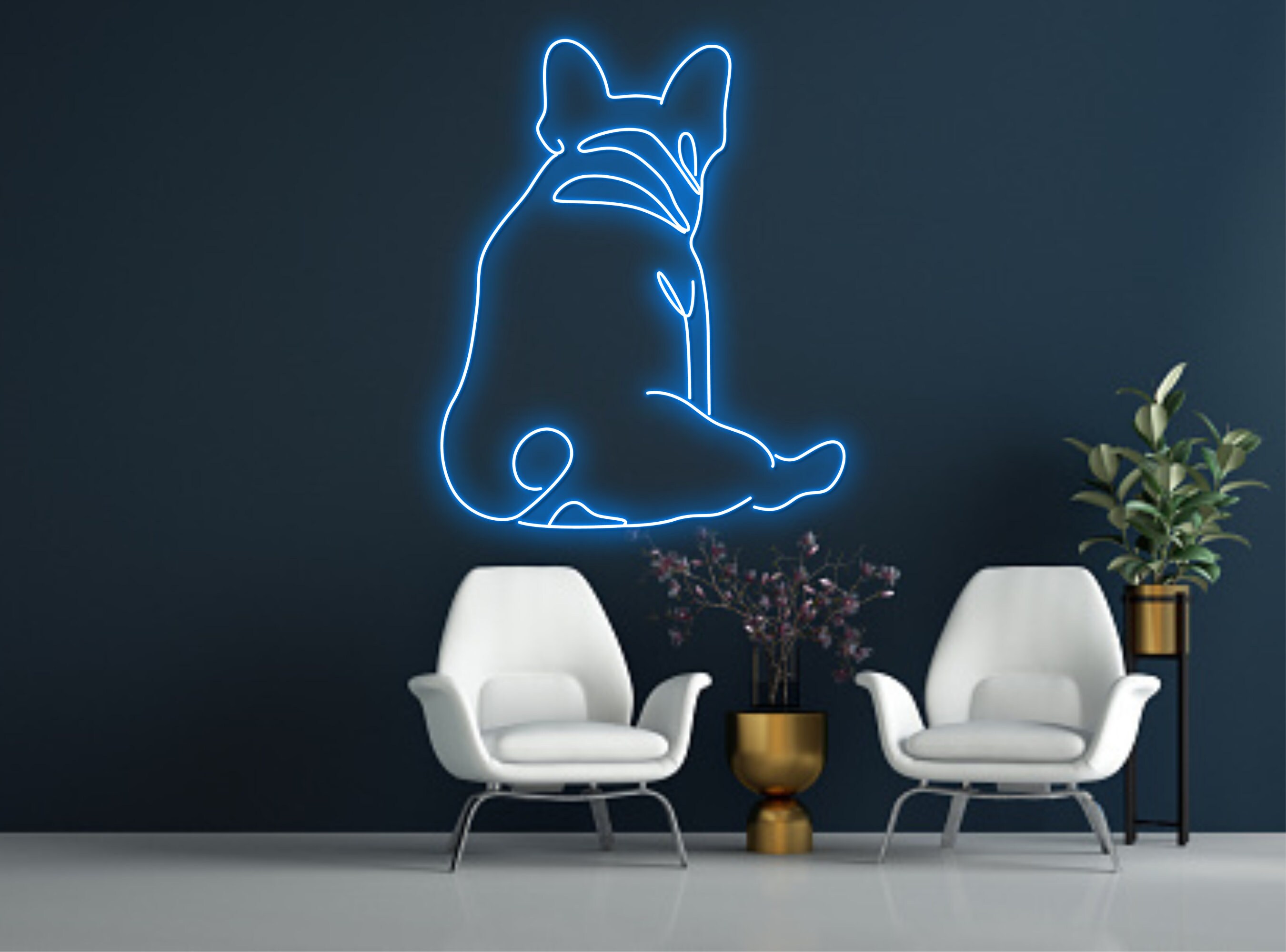 Back Pug French Bulldog Neon Sign