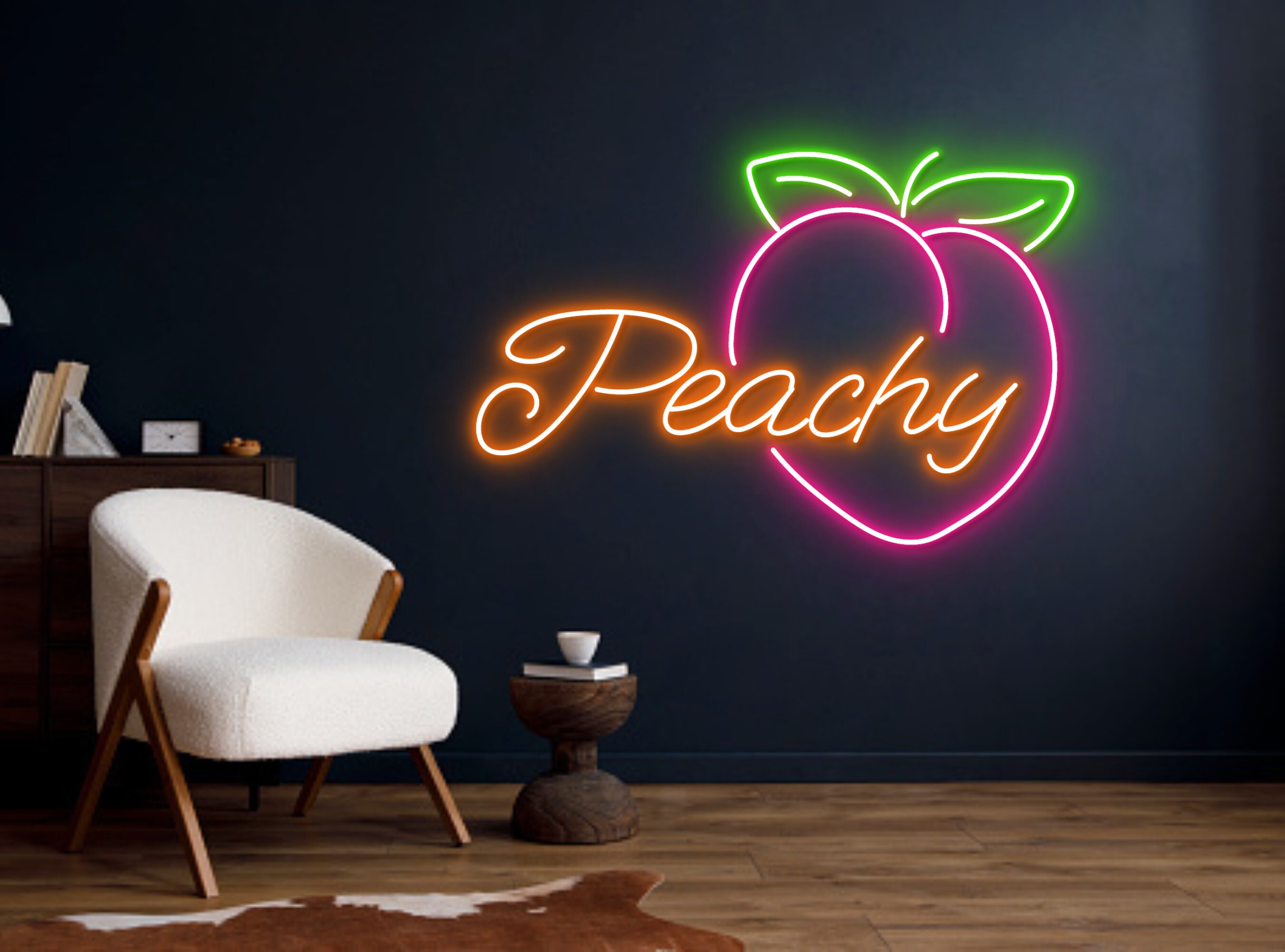 Peachy Neon Signs Fruit Neon Lights Sign For Wall
