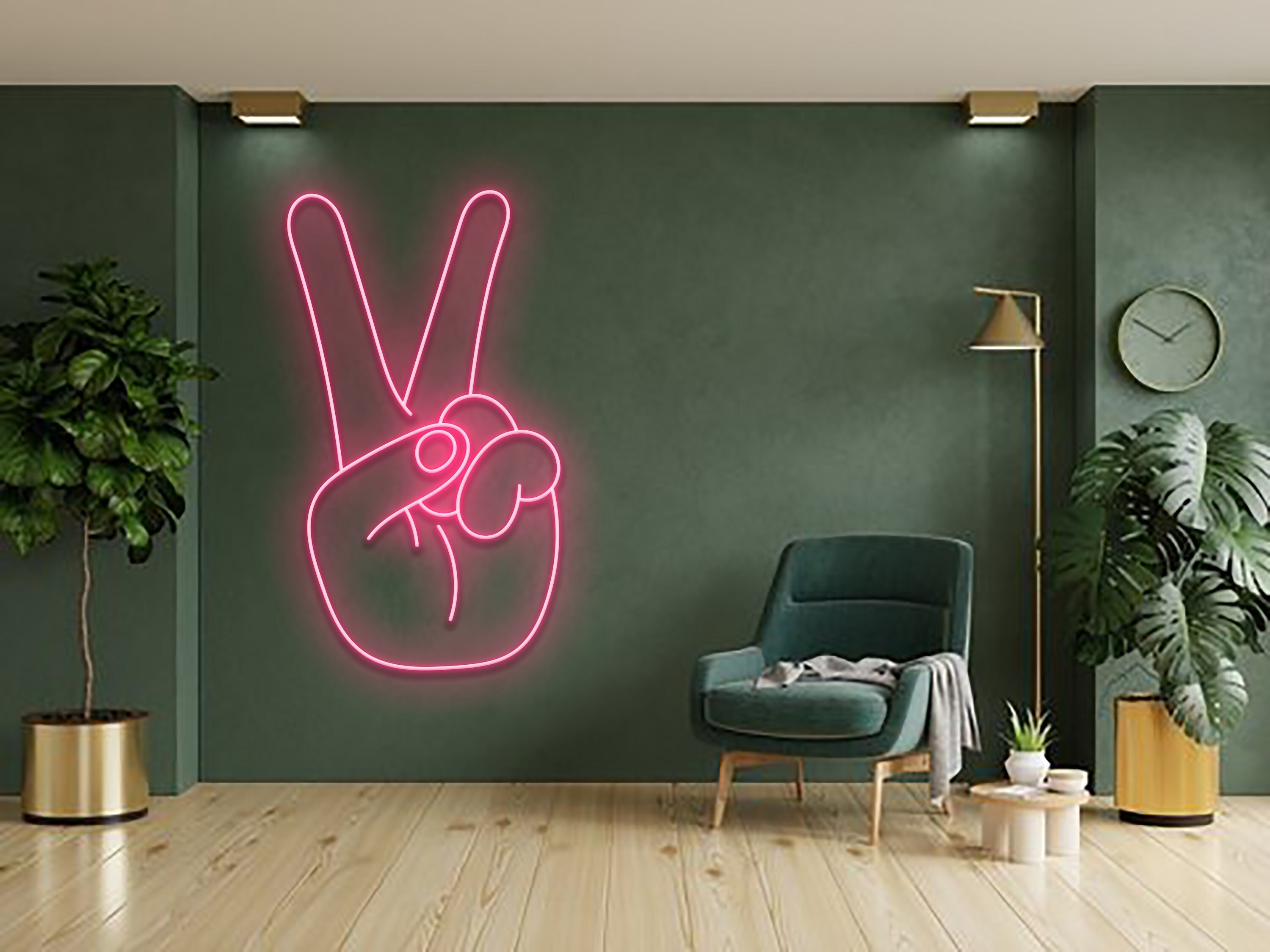 Peace Hand Neon Sign