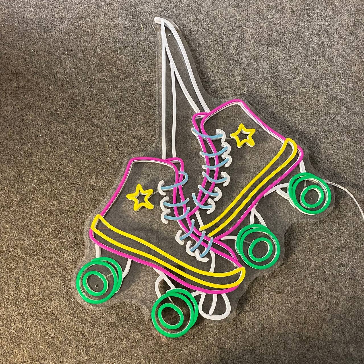 Roller Skates Neon Sign Roller Sports Club Shoes Shop Decor