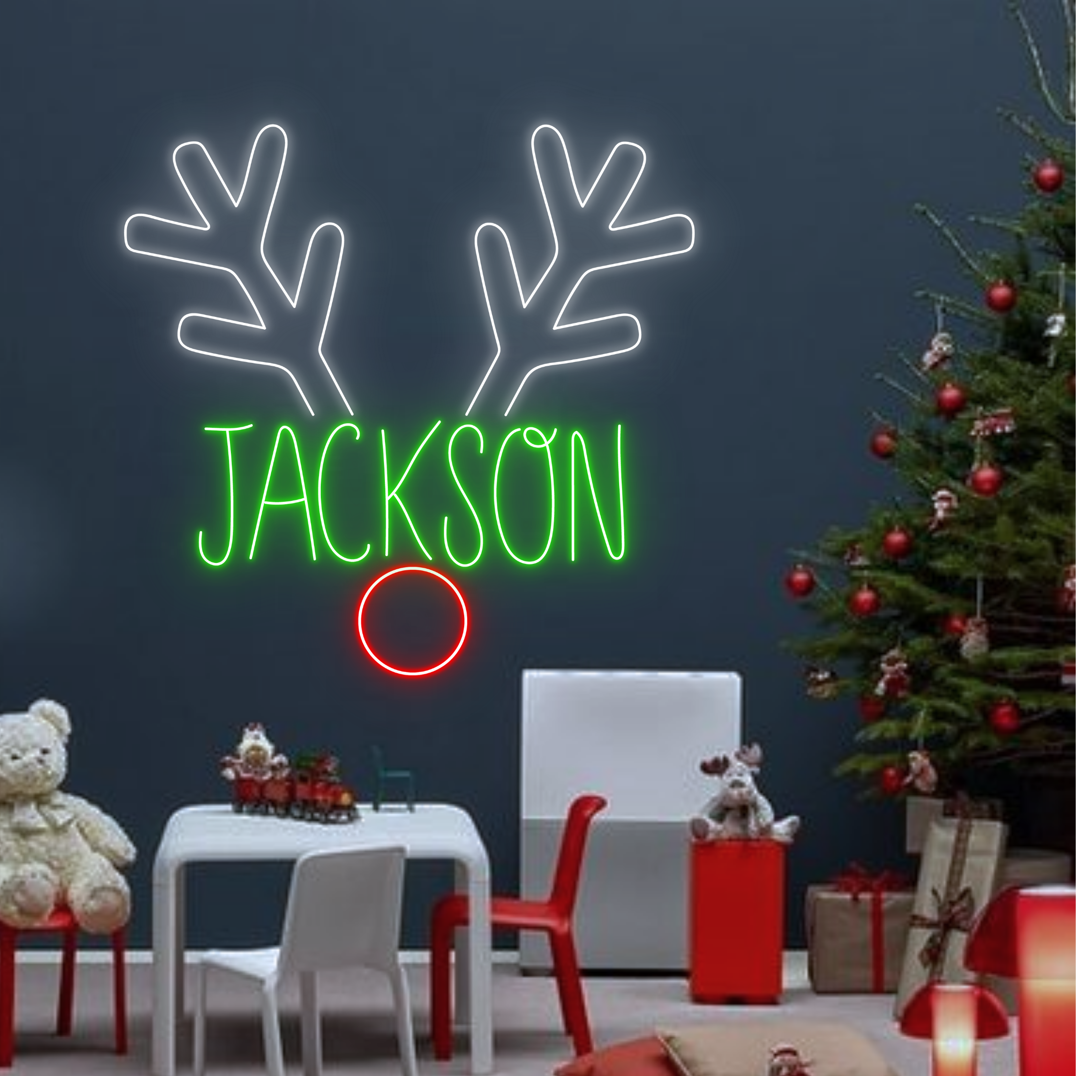 Customize Name Reindeer Neon Sign