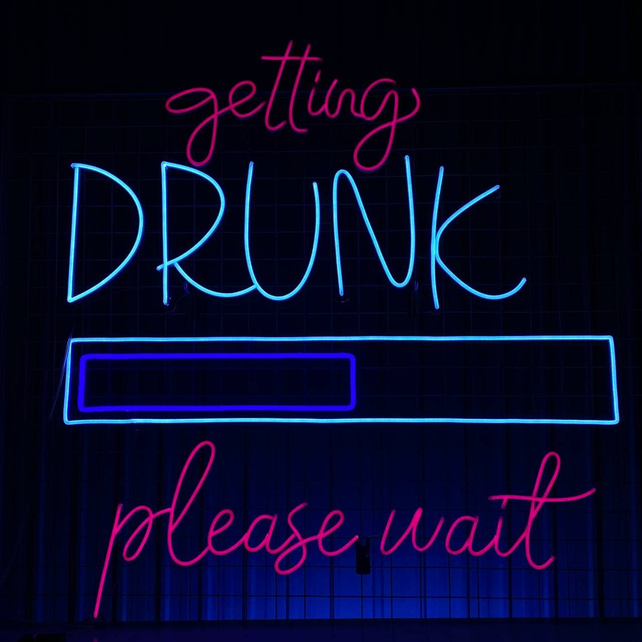 Getting Drunk Please Wait Neon Sign Bar Wall Art Decor
