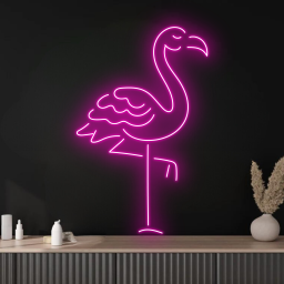 Flamingo Line Neon Sign Animal Wall Art Decor