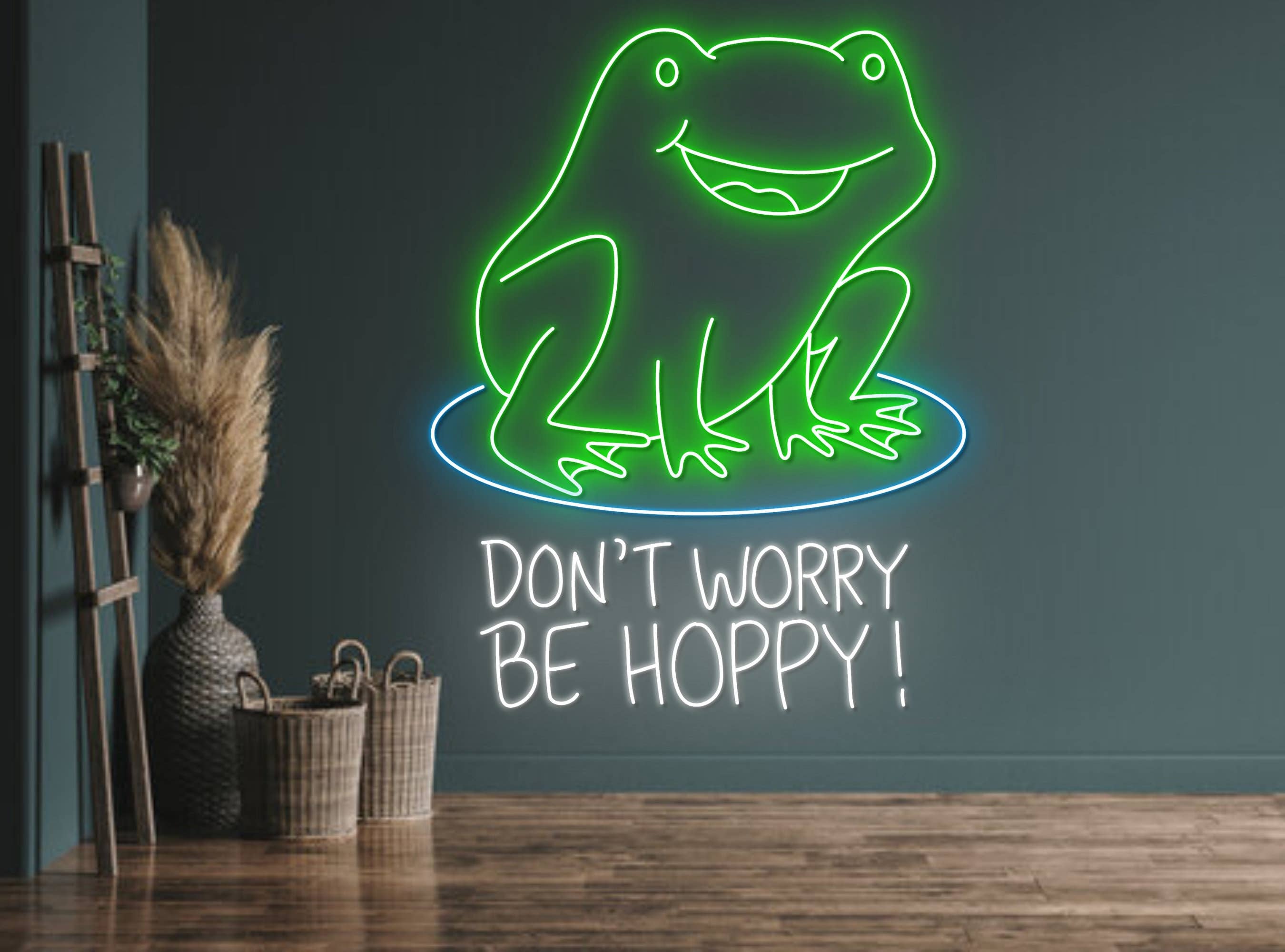 Happy Frog Neon Sign Cute Neon Sign Home Decor