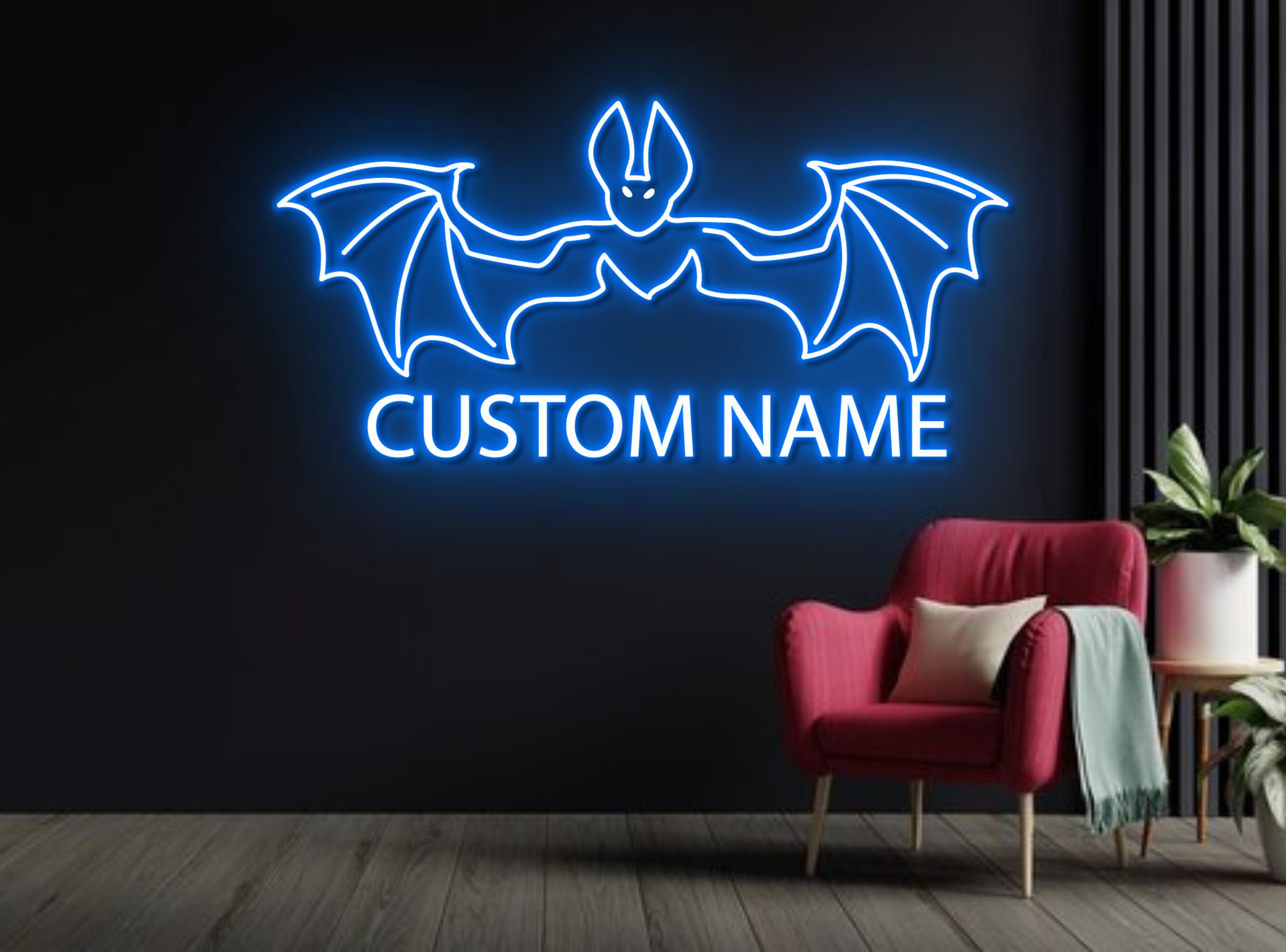 Custom Name Bat Bird Neon Sign