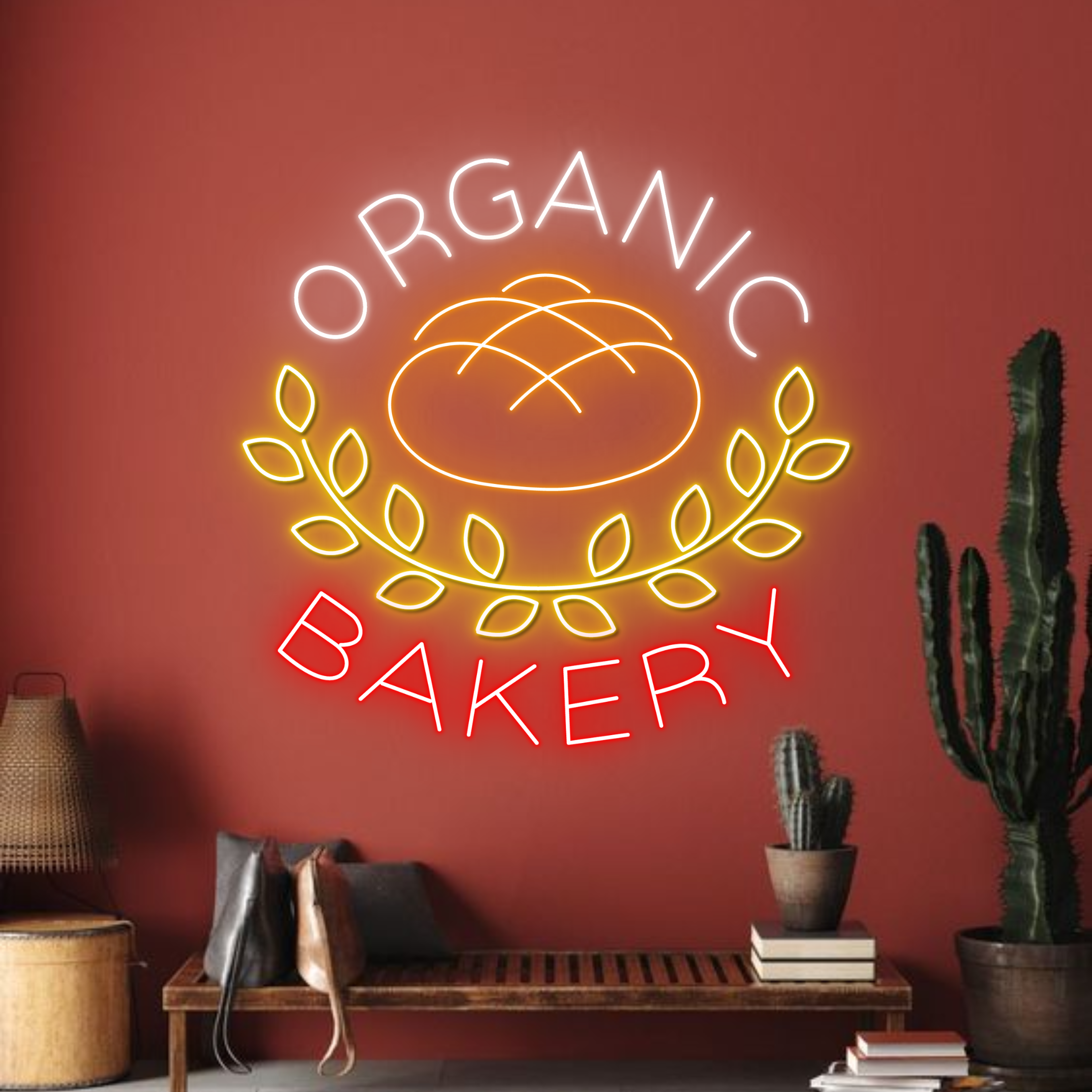 Organic Bakery Neon Sign Bakery Shop Long-lasting signboard