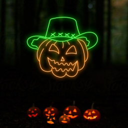 Pumpkin Hat Neon Signs Halloween Long-lasting Light Decor