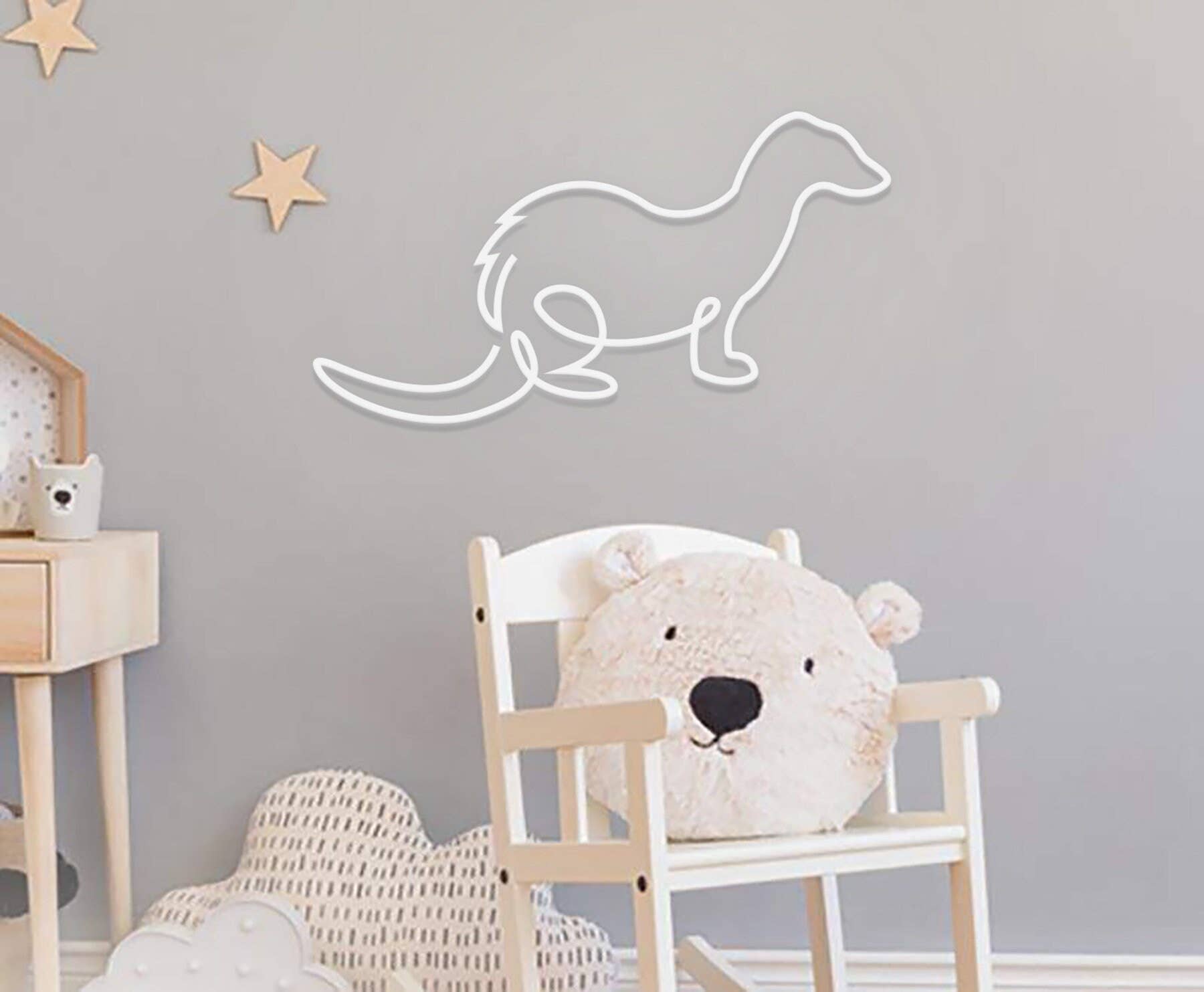 Ferret Line Art Neon Signs Ferret Wall Decor