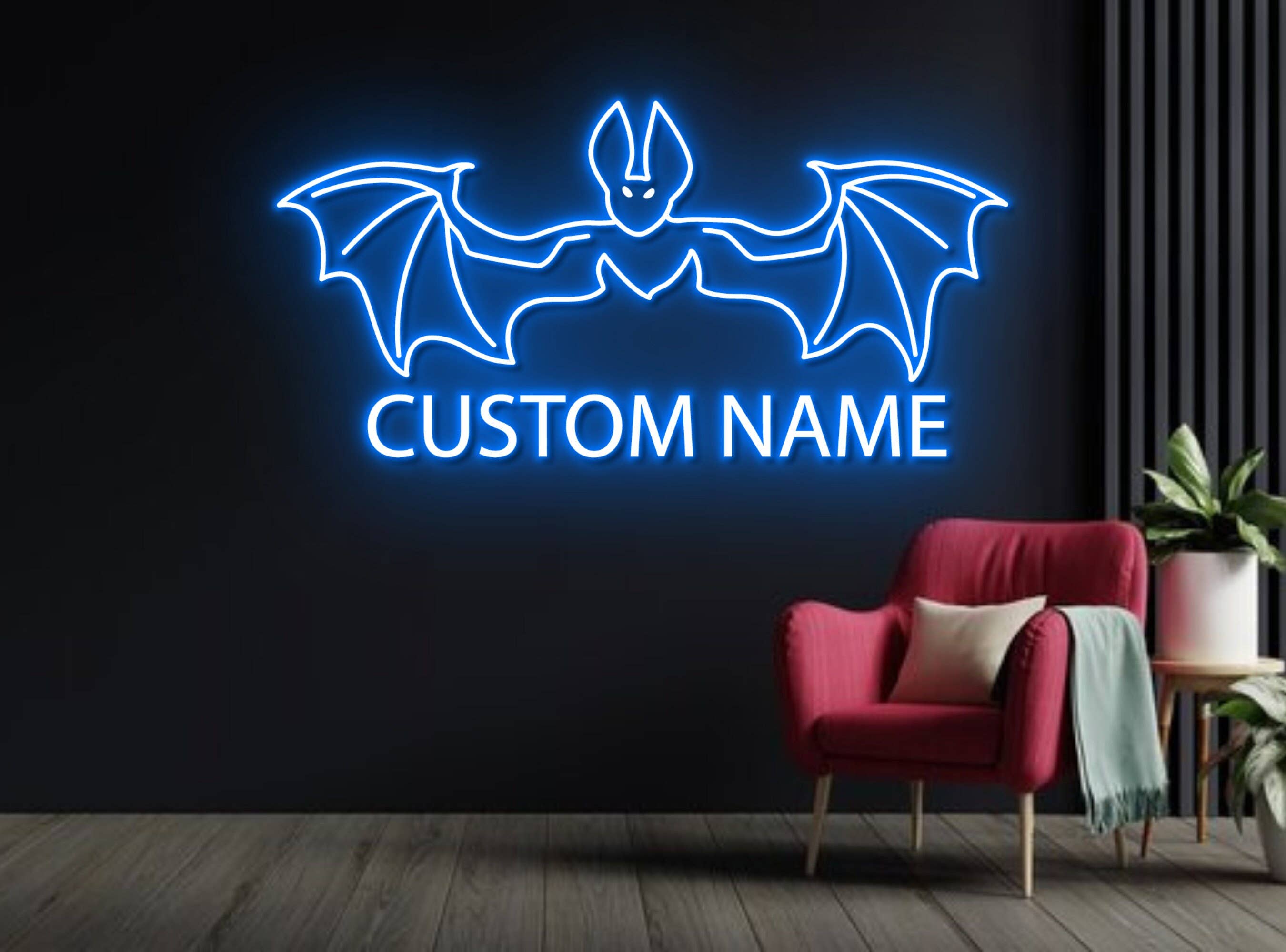 Personalize Bat Bird Neon Sign Halloween Party Wall Decor
