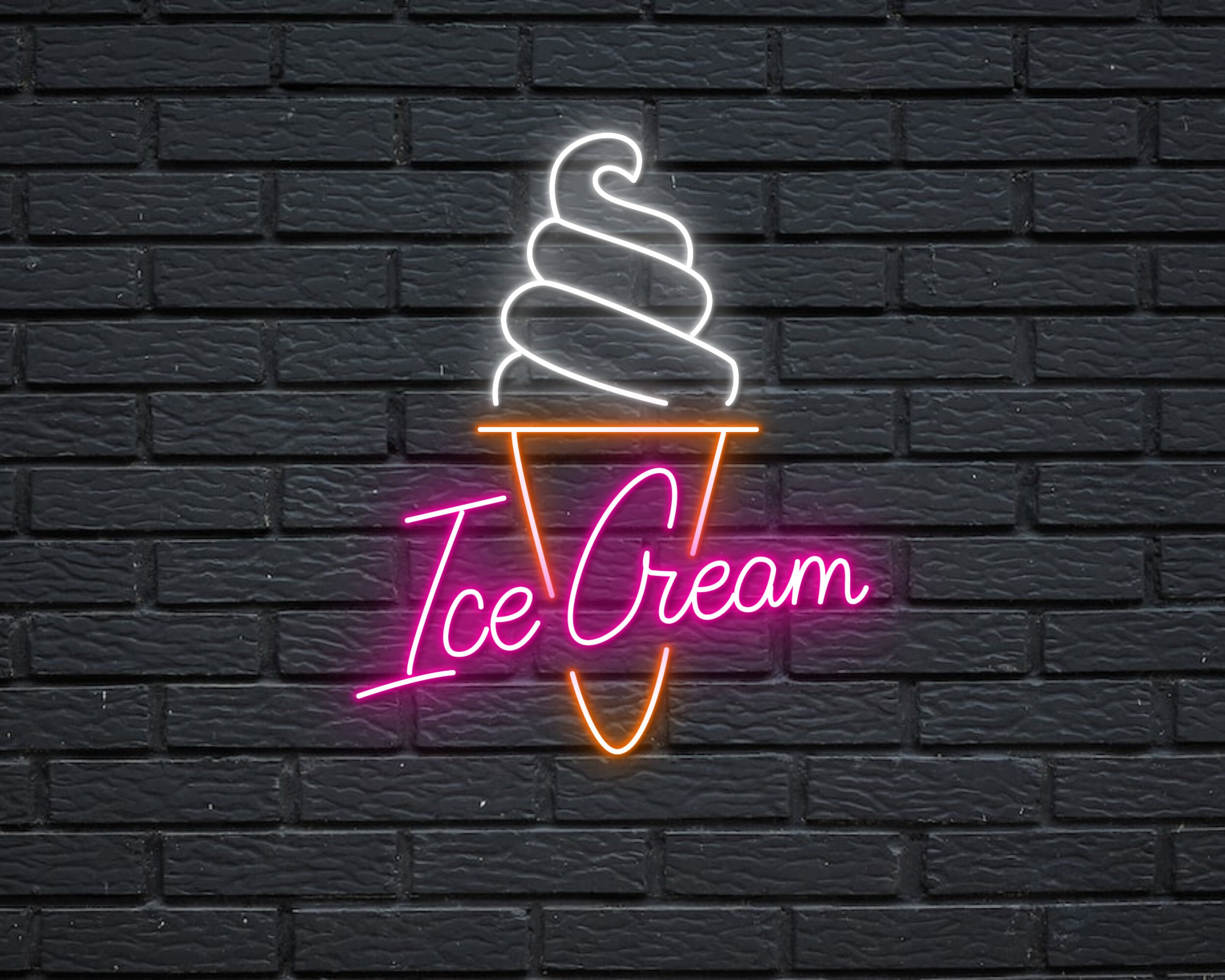 Ice Cream Neon Sign Decoration Gift Wall Art