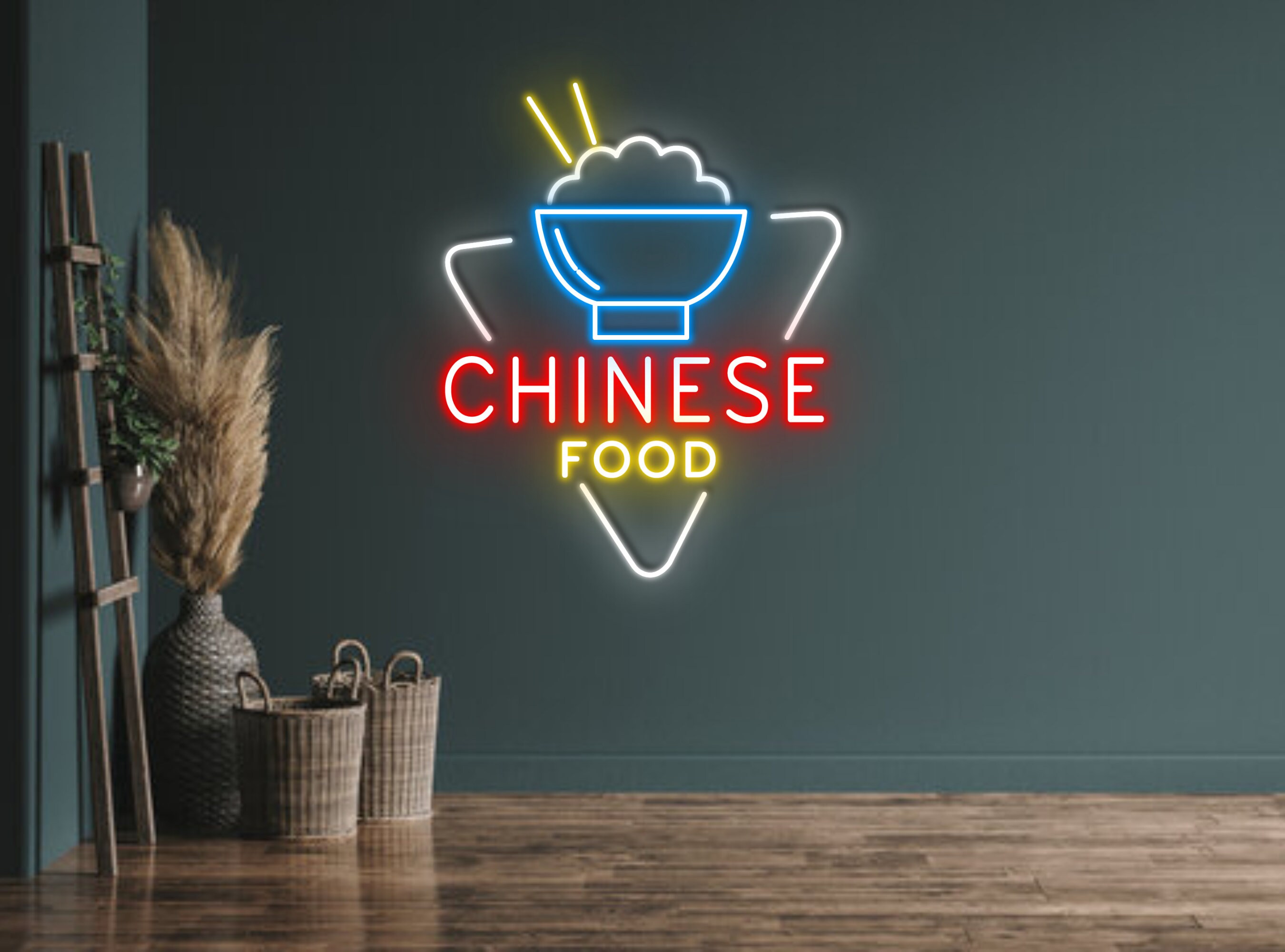 Chinese Traditional Food Restaurant Open Neon Signs