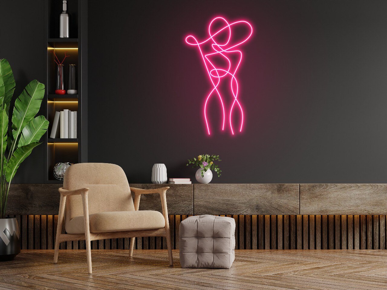 Modern Woman Neon Signs Wall Art Signage