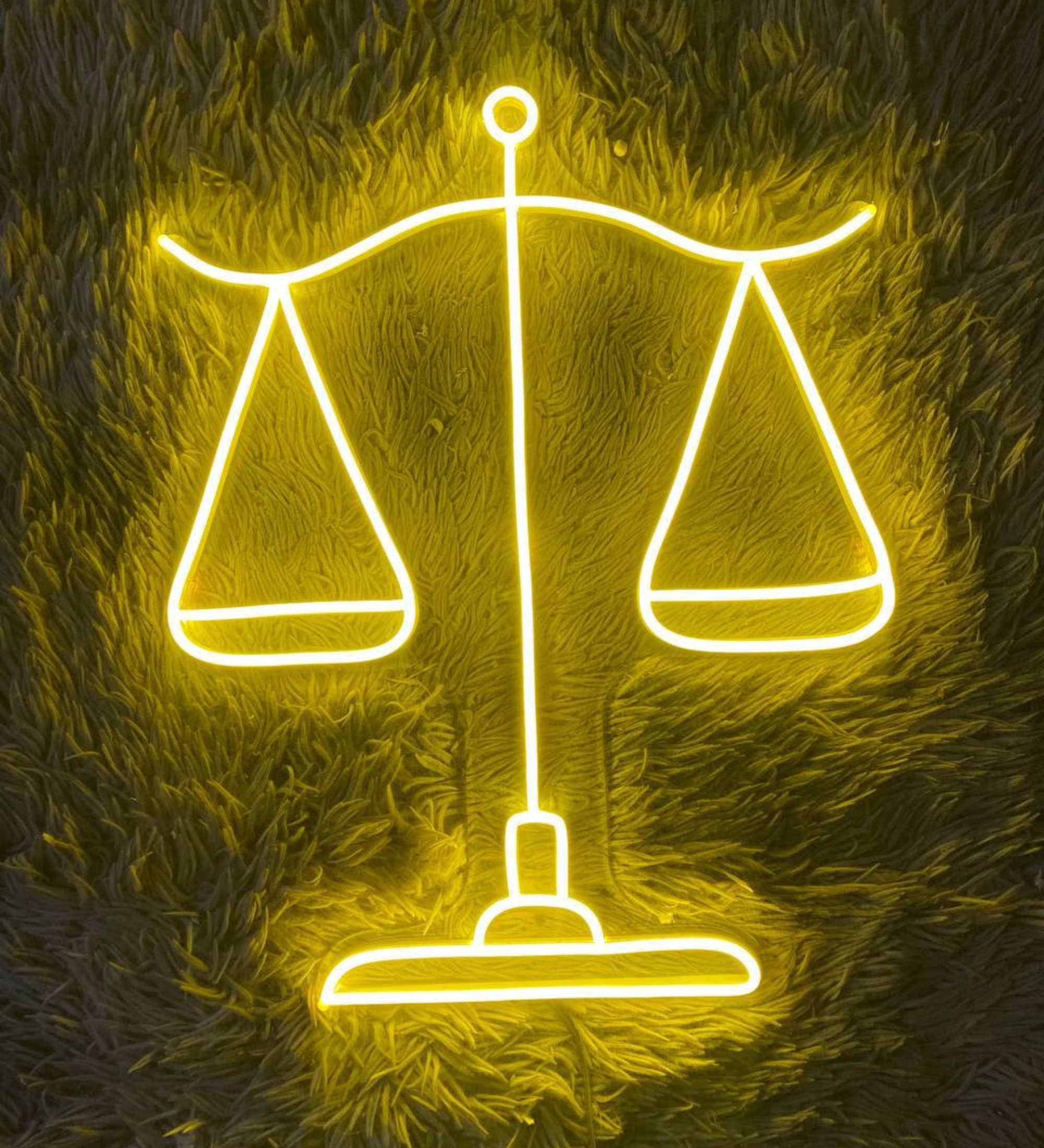 Scales Of Justice Neon Sign