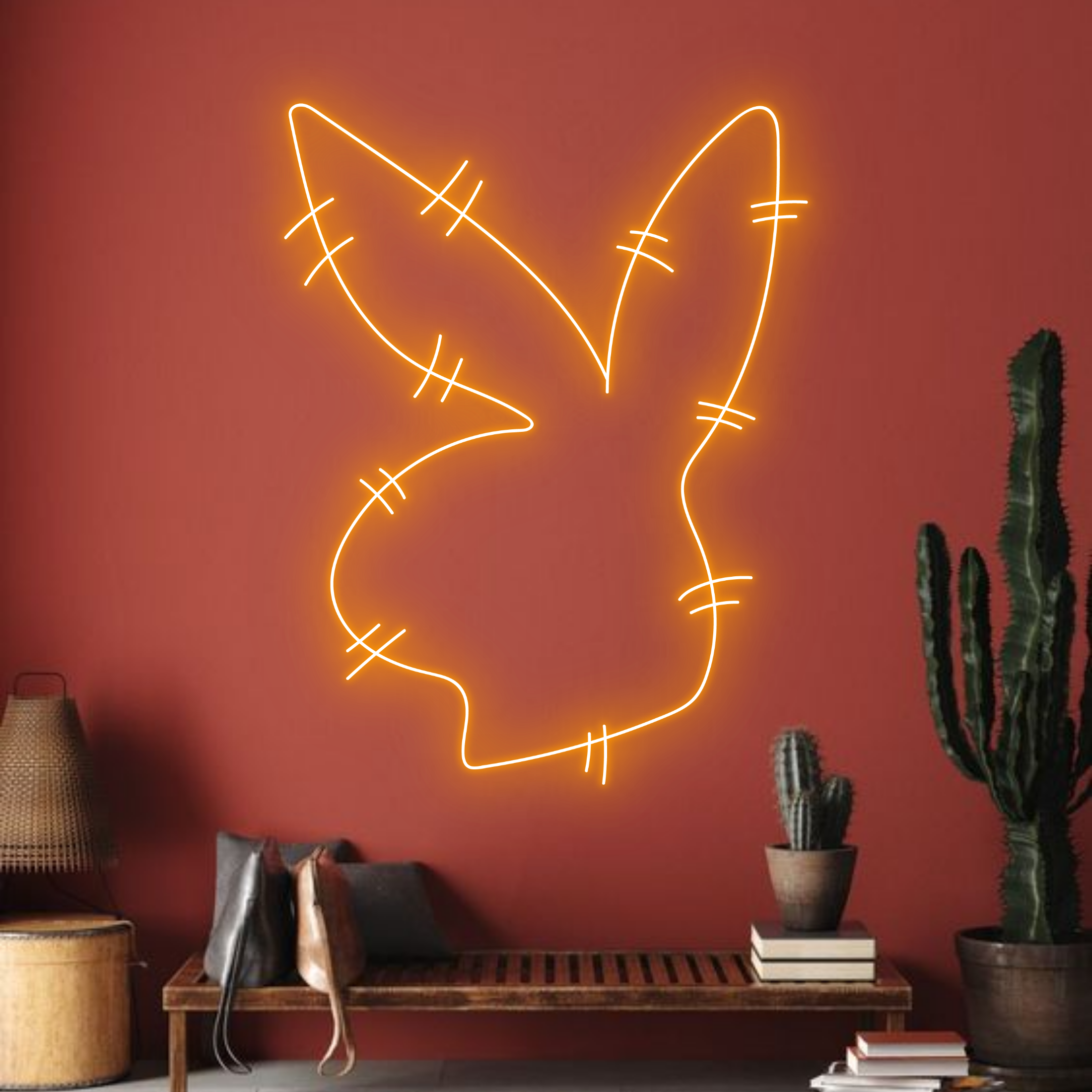 Rabbit Play Boy Neon Sign Animal Wall Decor