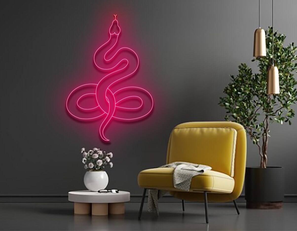 Snake Line Art Neon Sign Wall Decor