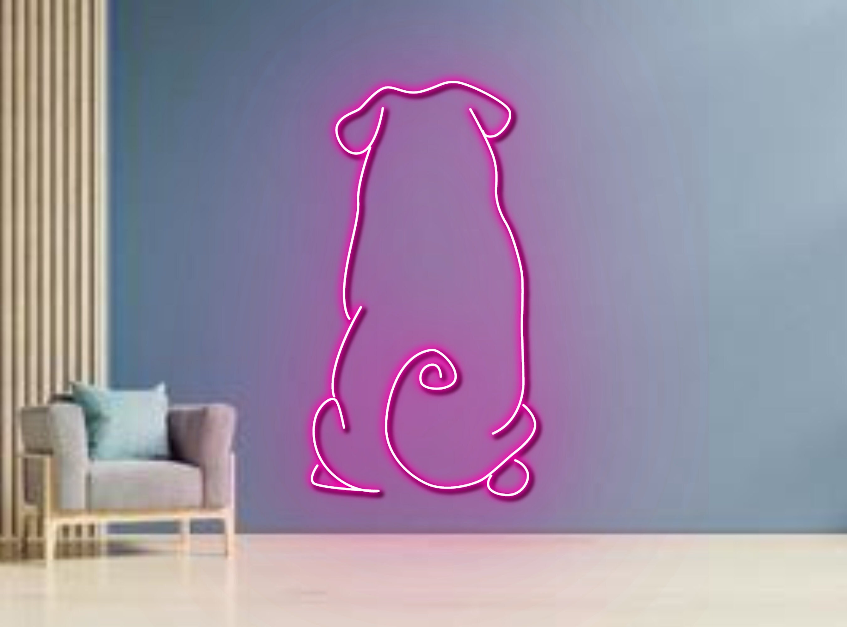 Back Pug French Bulldog Neon Sign