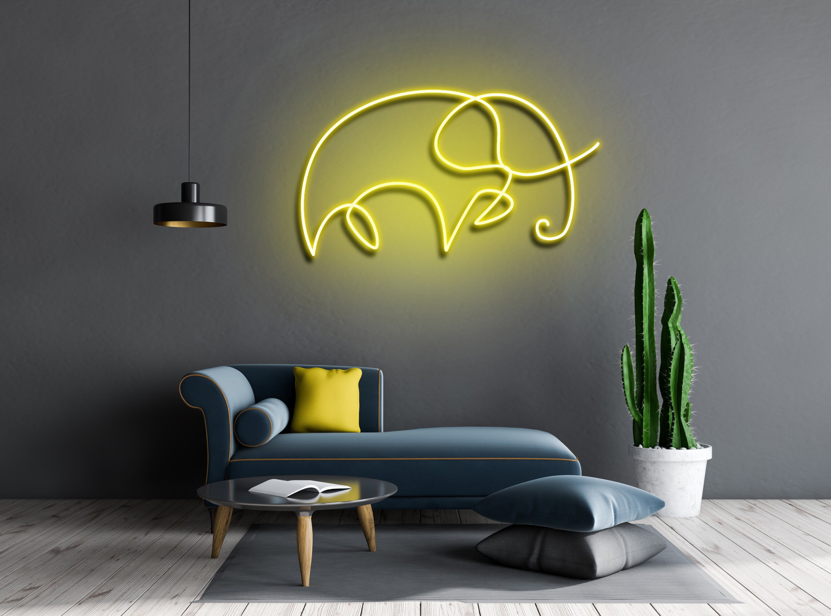 Elephant Neon Sign Wall Decor