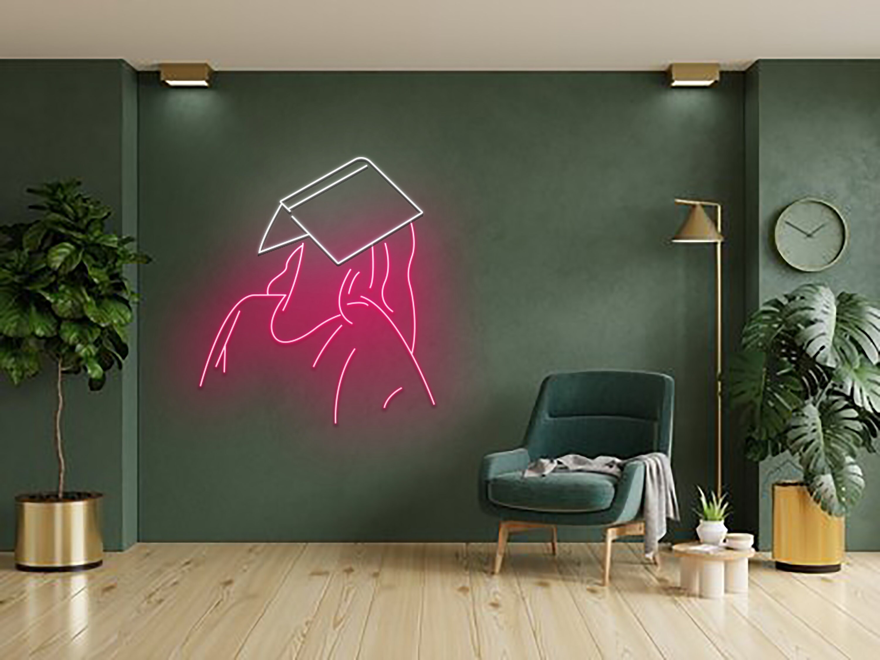 Sad Woman With Book Neon Signs