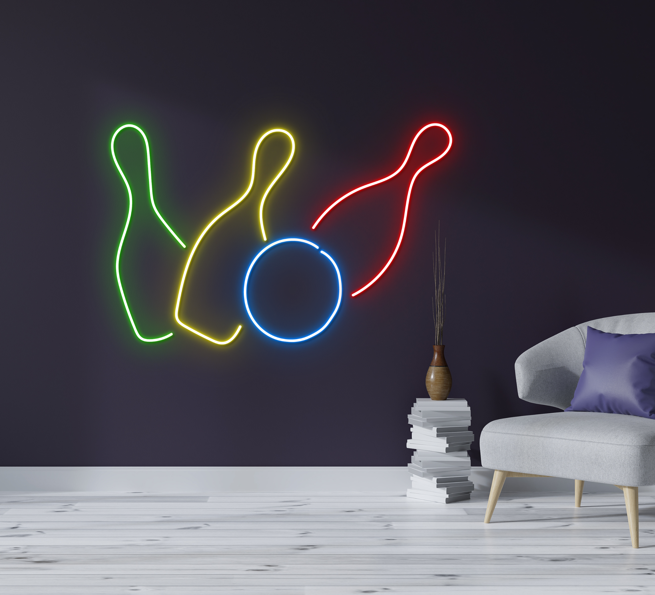Bowling Neon Sign Game Room Decor