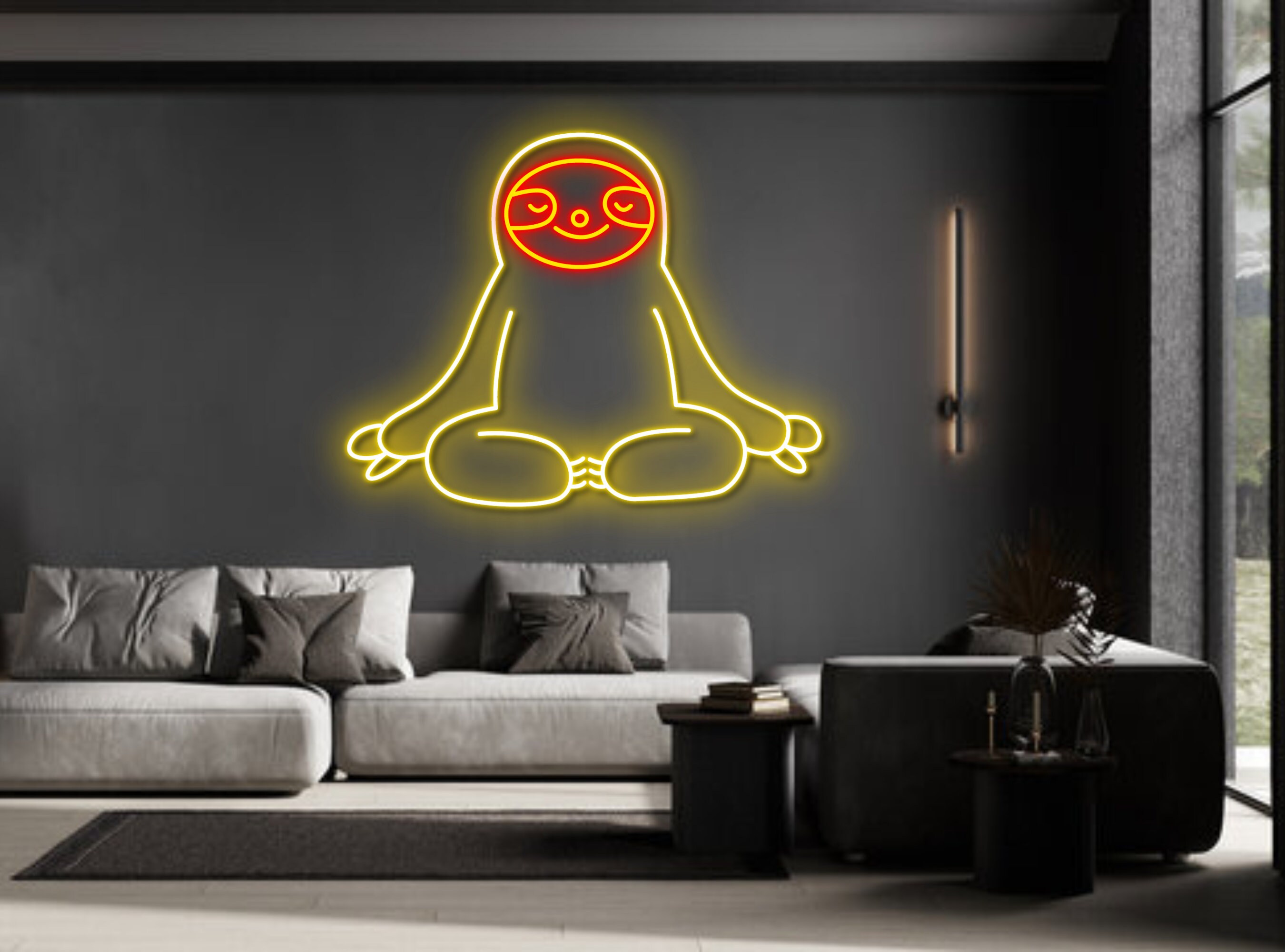 Yoga Pose Sloth Neon Sign