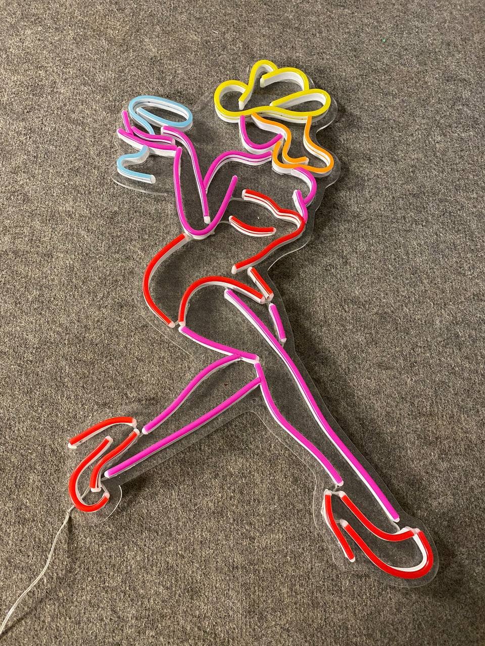 Sexy Girl Drinks Neon Signs Abstract Art Bar Pub Decor