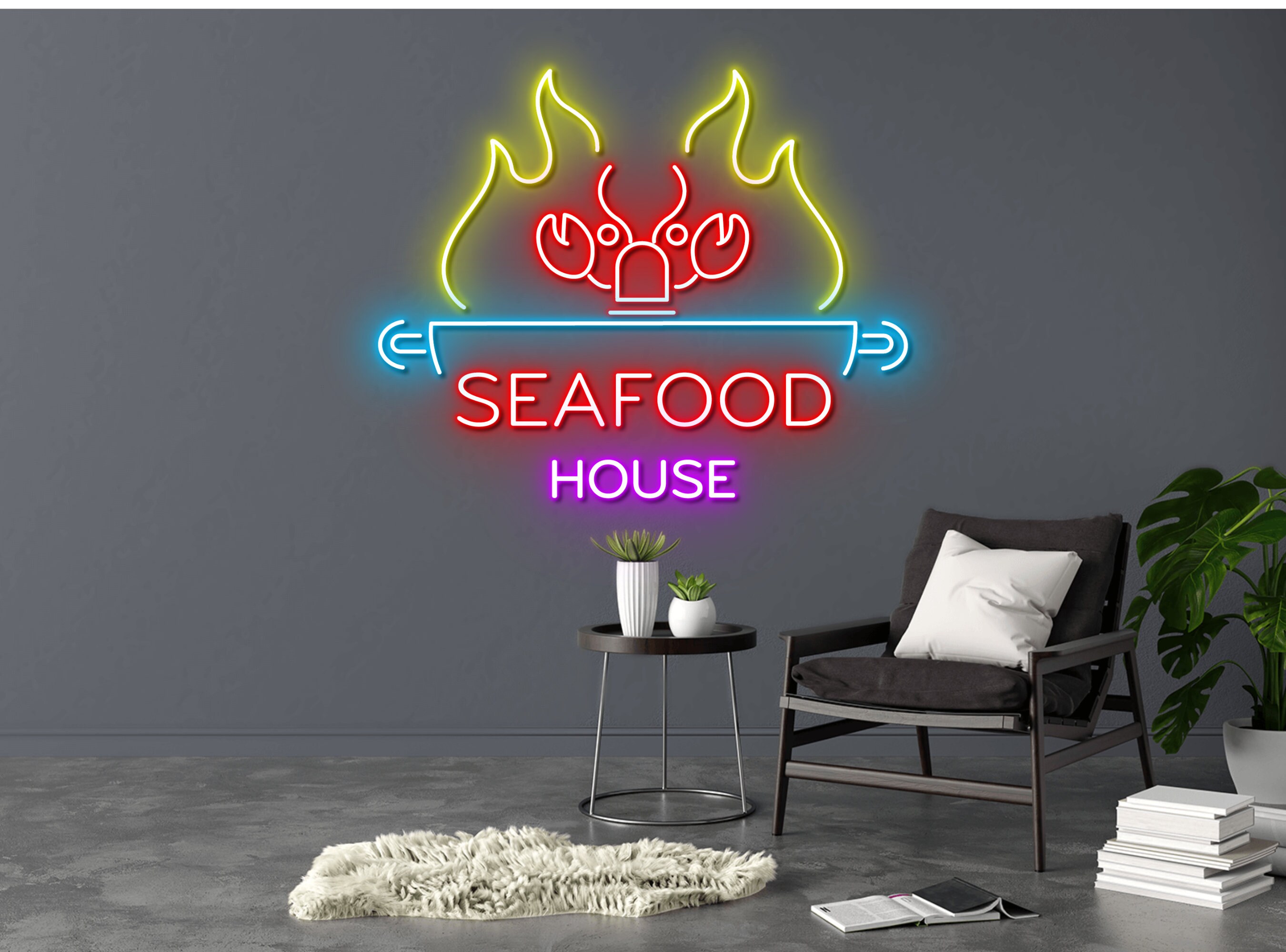 Seafood House Restaurant Neon Sign Decoration Sign