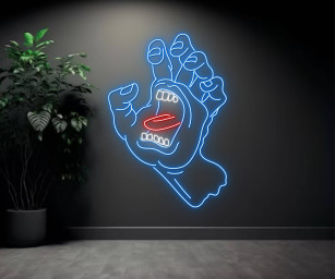 Scary Hand Neon Sign Halloween Wall Art Light Decor