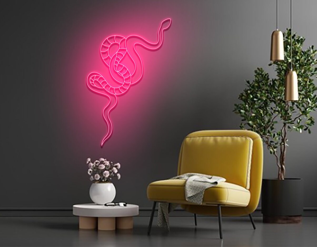 Snake Line Art Neon Sign Decor sign