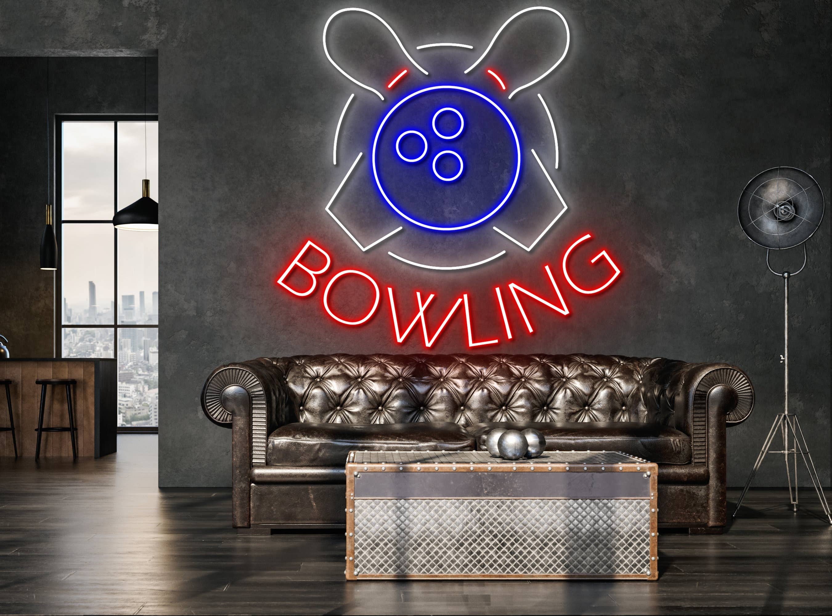 Bowling Ball Neon Sign Bowling Wall Decor