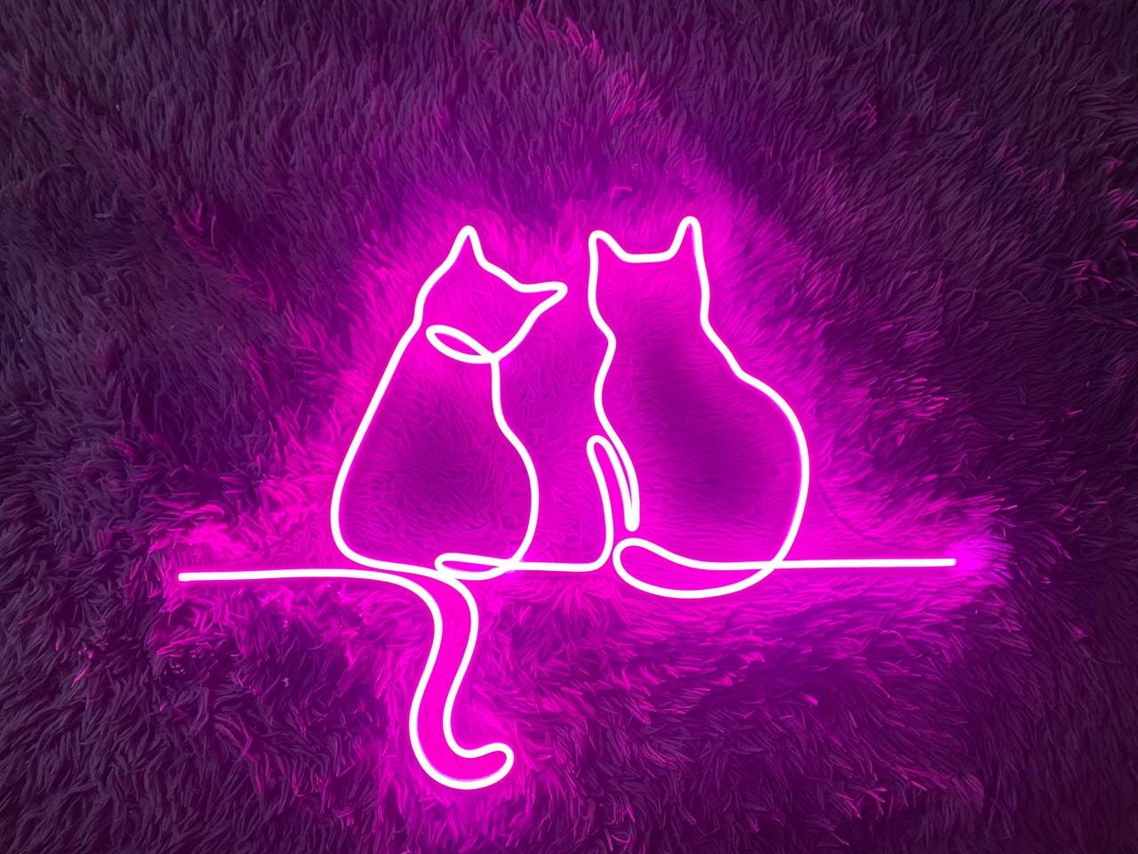 Two Cat Neon Signs Neon Lights For Wall