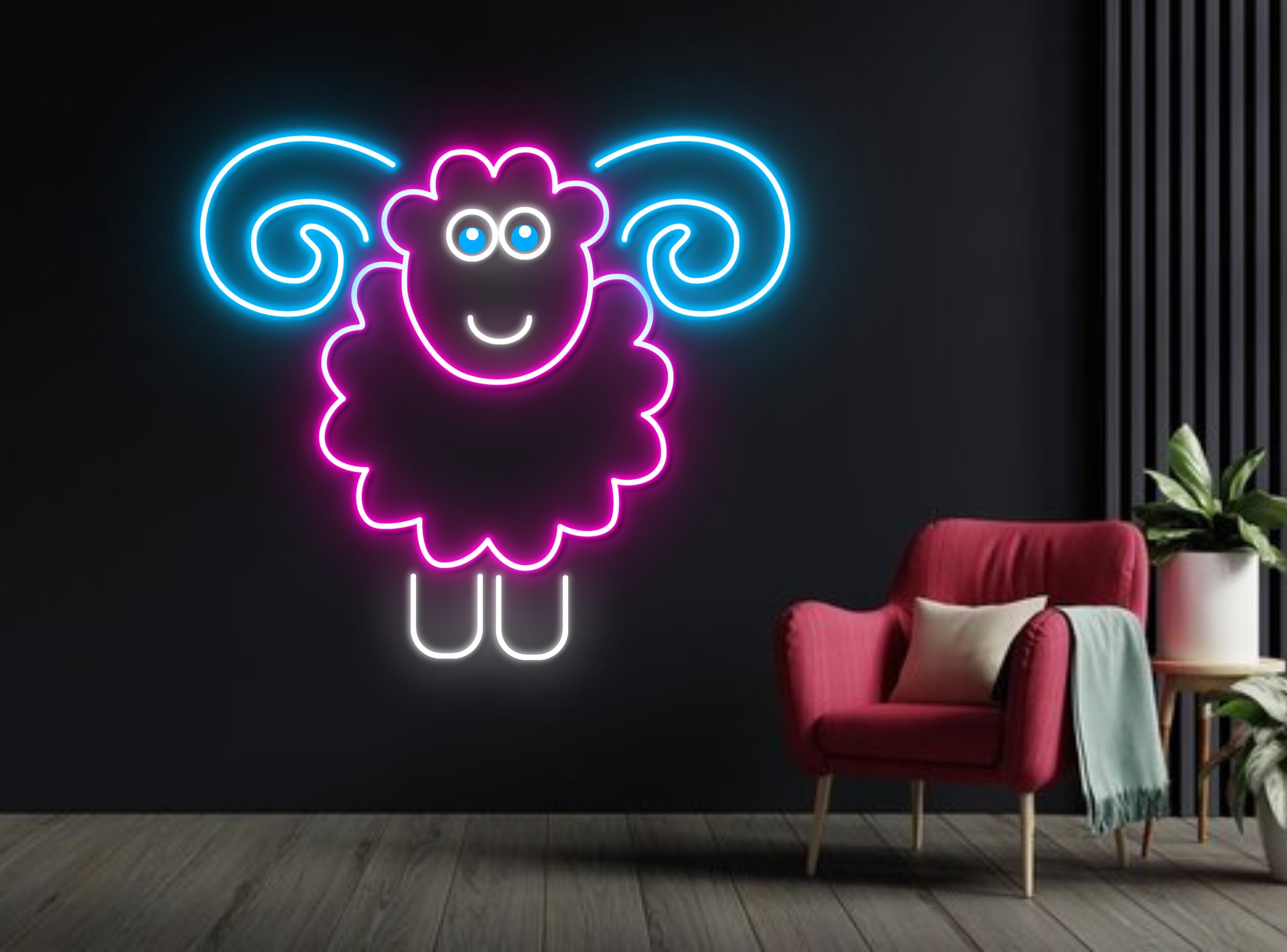 Sheep Neon Sign Wall Decoration Gift