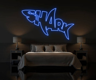 Shark Logo Neon Sign Wall Art Decor