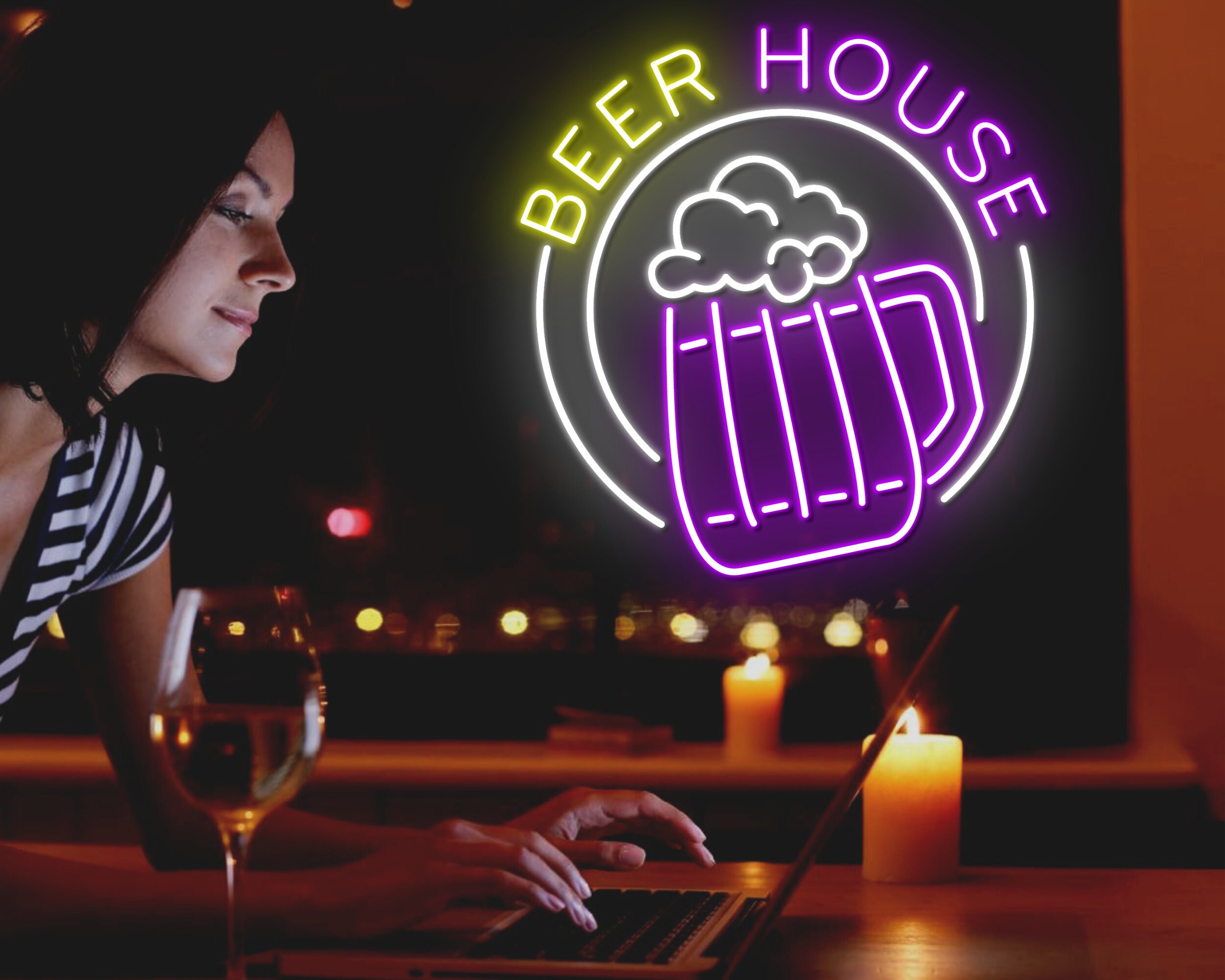 Beer House Beer Pub Party Pub Neon Signs Outside Decor
