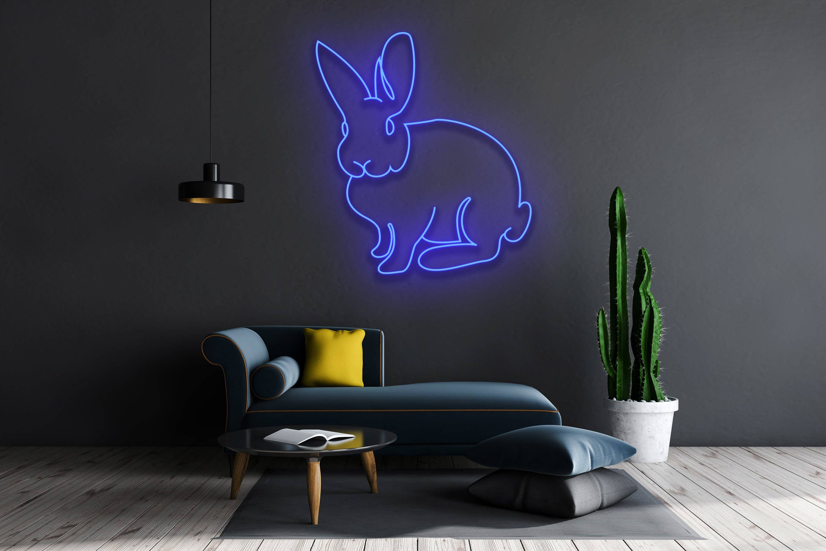 Rabbit Neon Sign Animal Wall Art Decor Easter Gifts