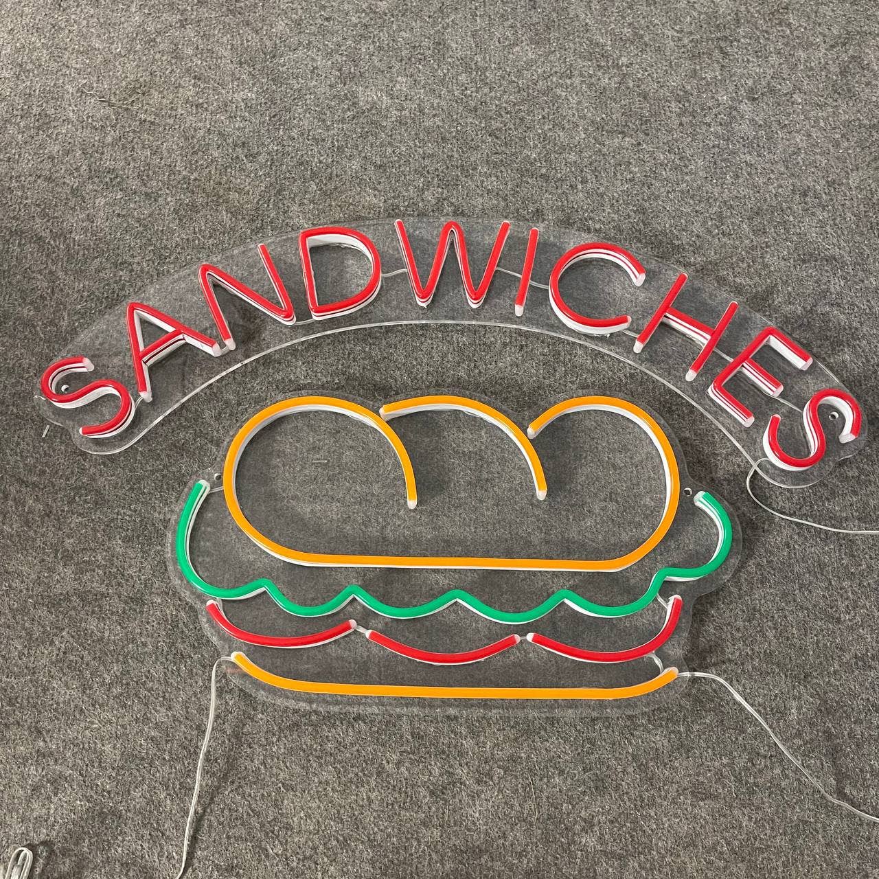Sandwiches Neon Sign Fast Food Long-lasting Signboard Decor