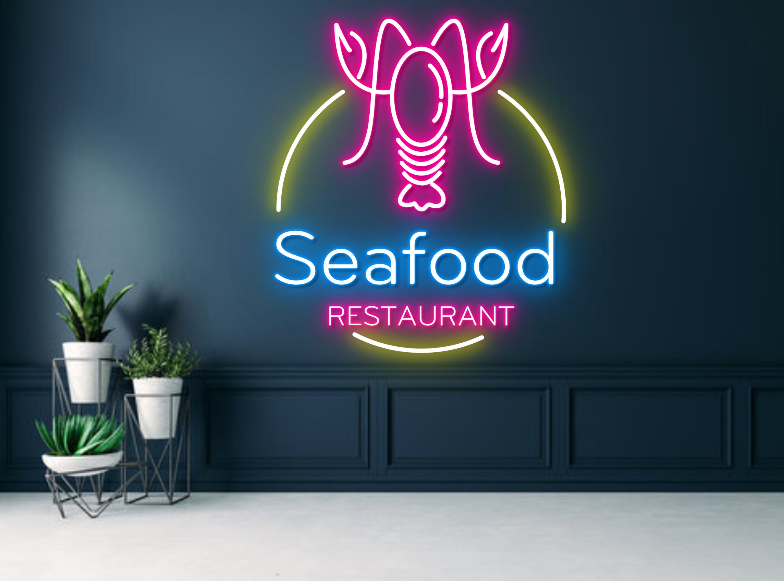Shrimp Seafood House Restaurant Neon Sign