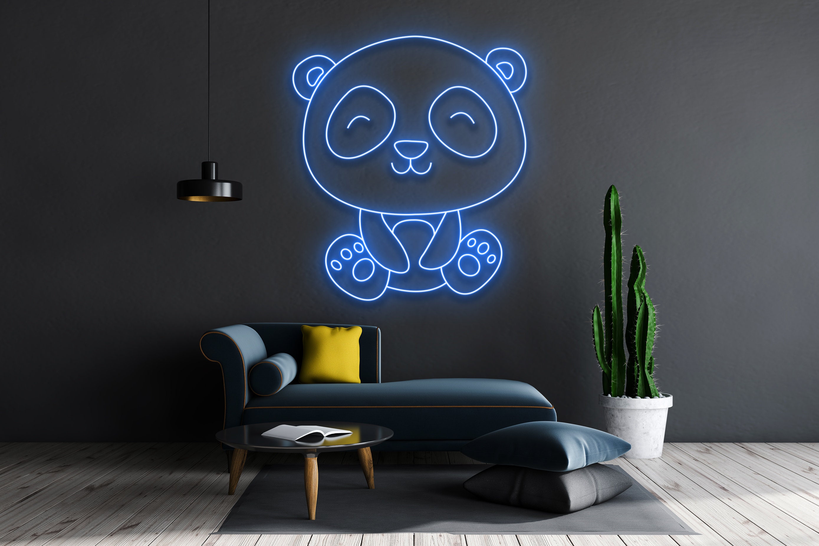 Panda Neon Sign Decor Gift
