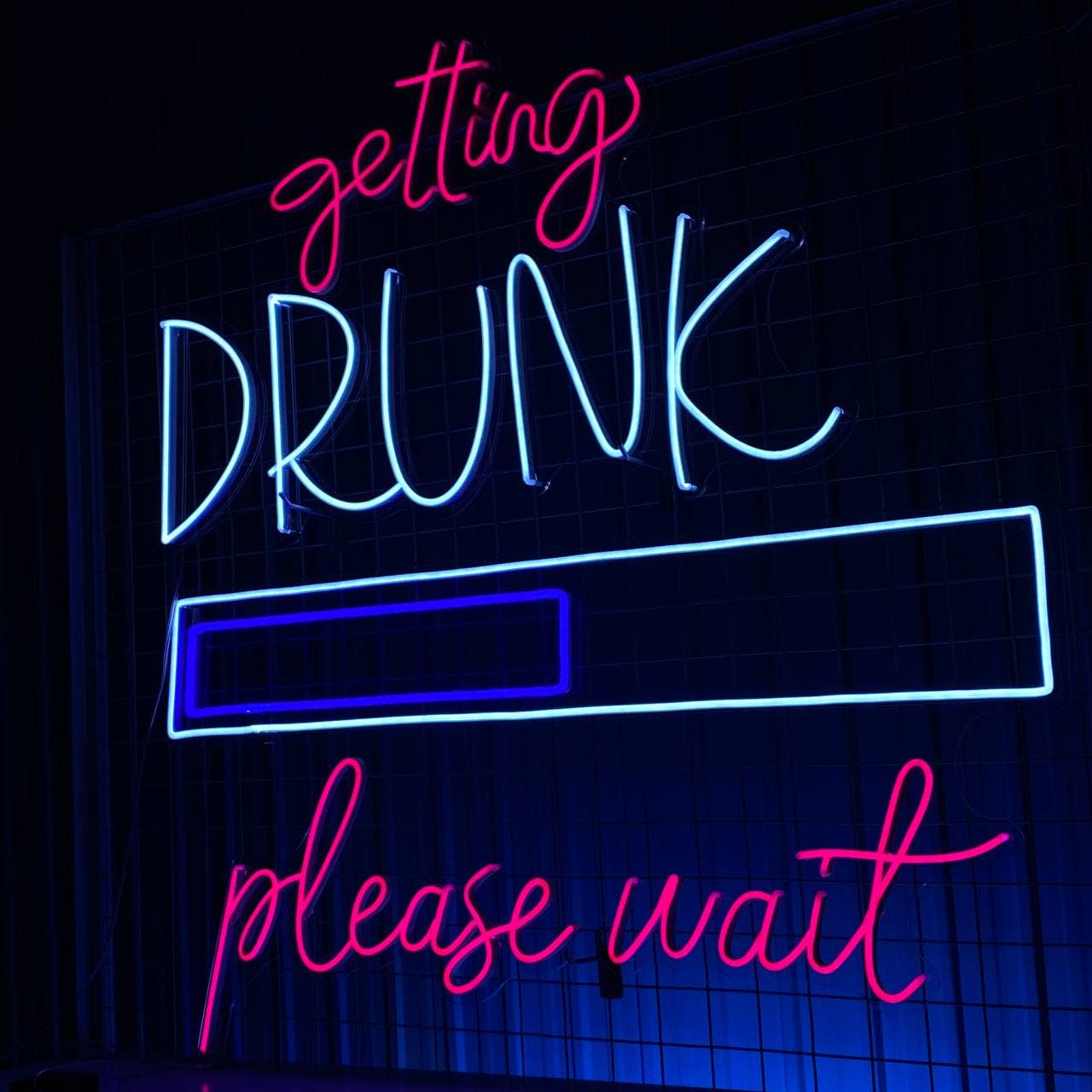 Getting Drunk Please Wait Neon Sign Bar Wall Art Decor