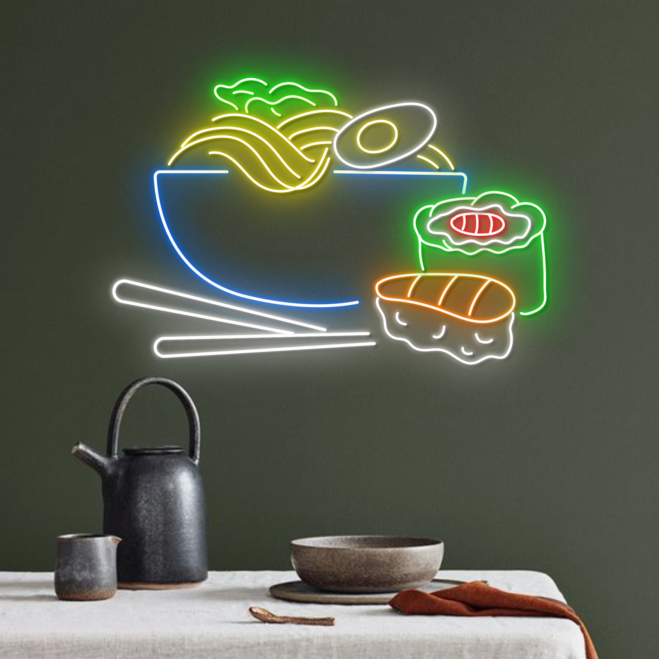 Ramen Sushi Neon Sign Japanese Restaurant Lights Decor