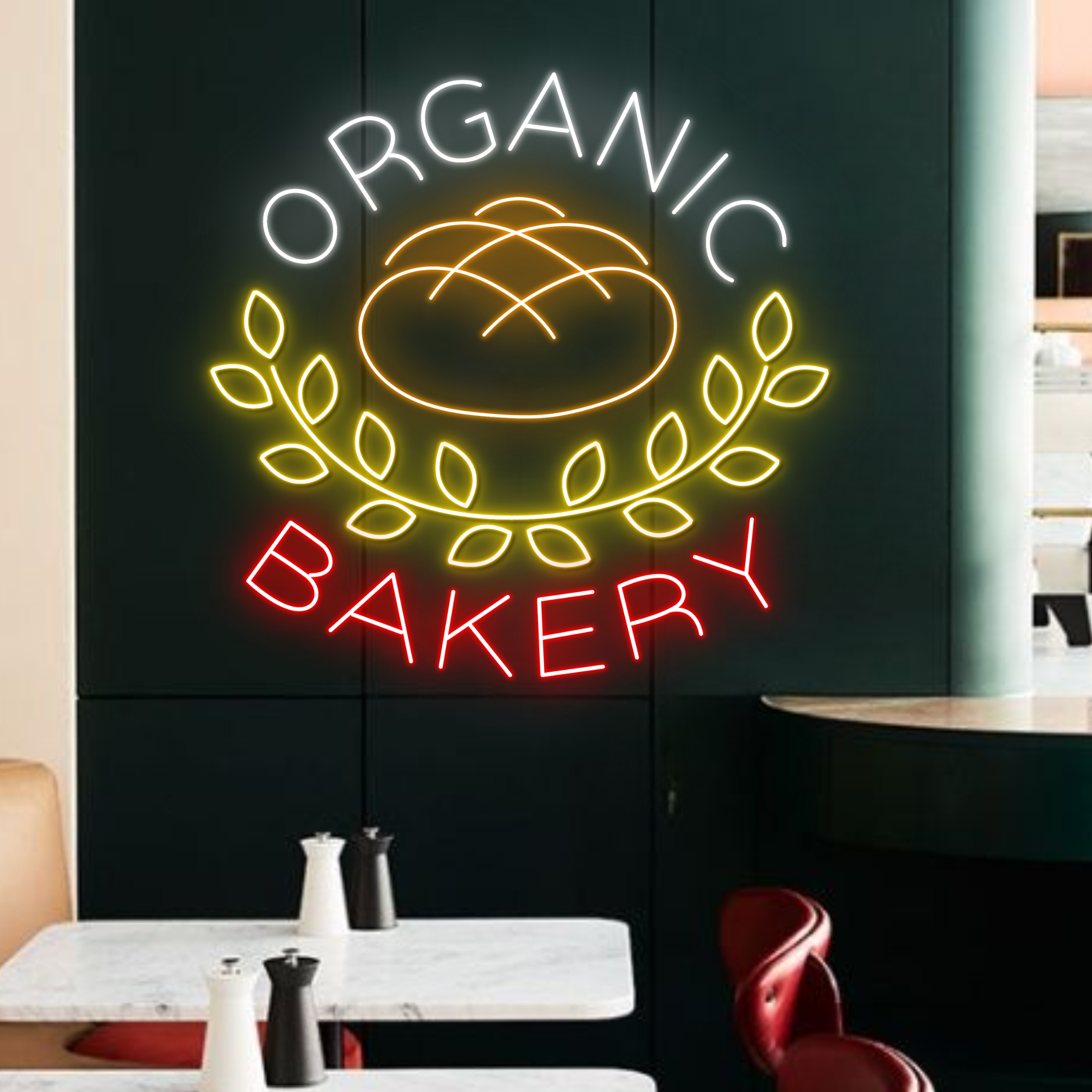Organic Bakery Neon Sign Bakery Shop Long-lasting signboard
