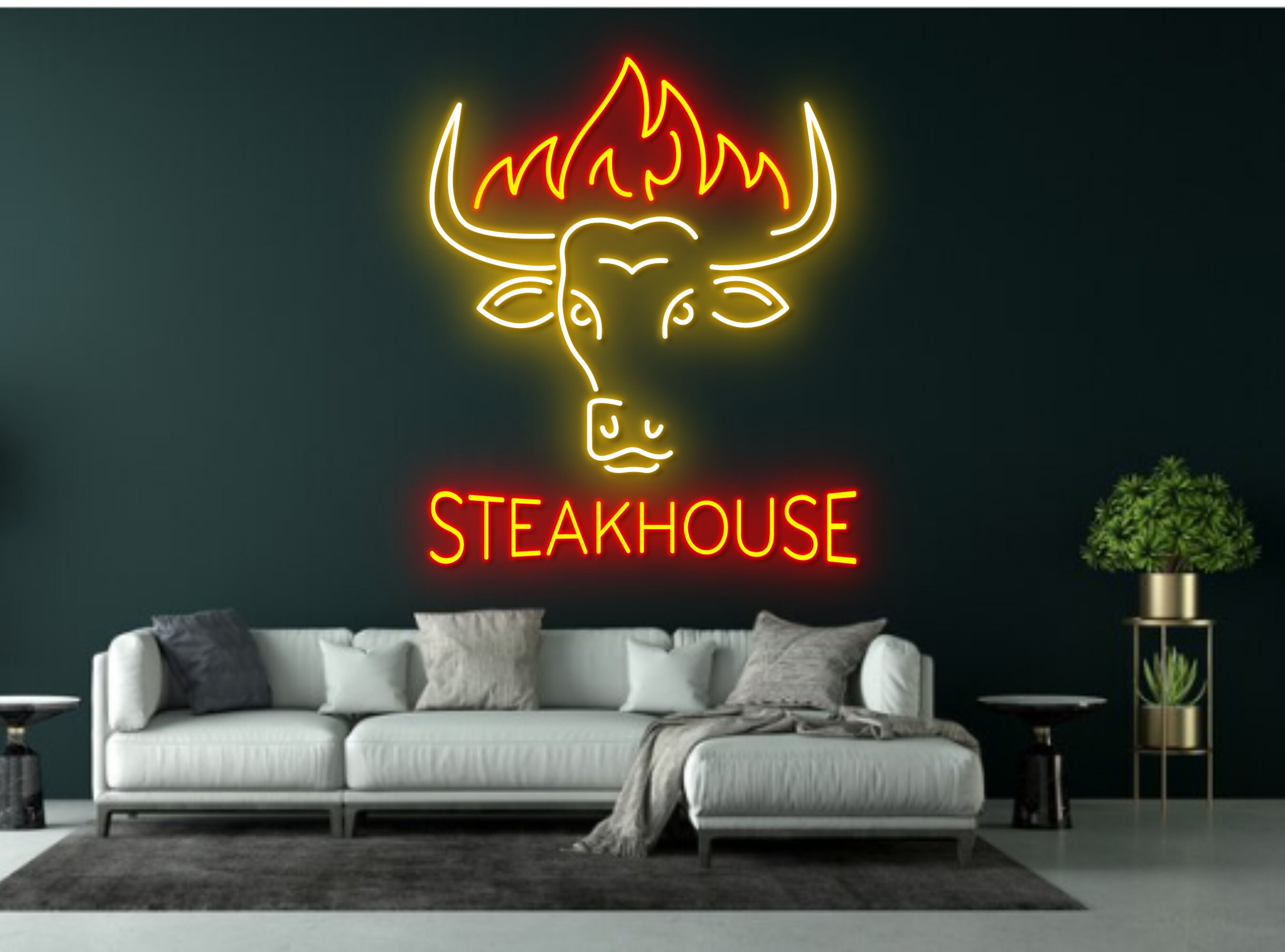 BeefSteak House Restaurant Neon Sign