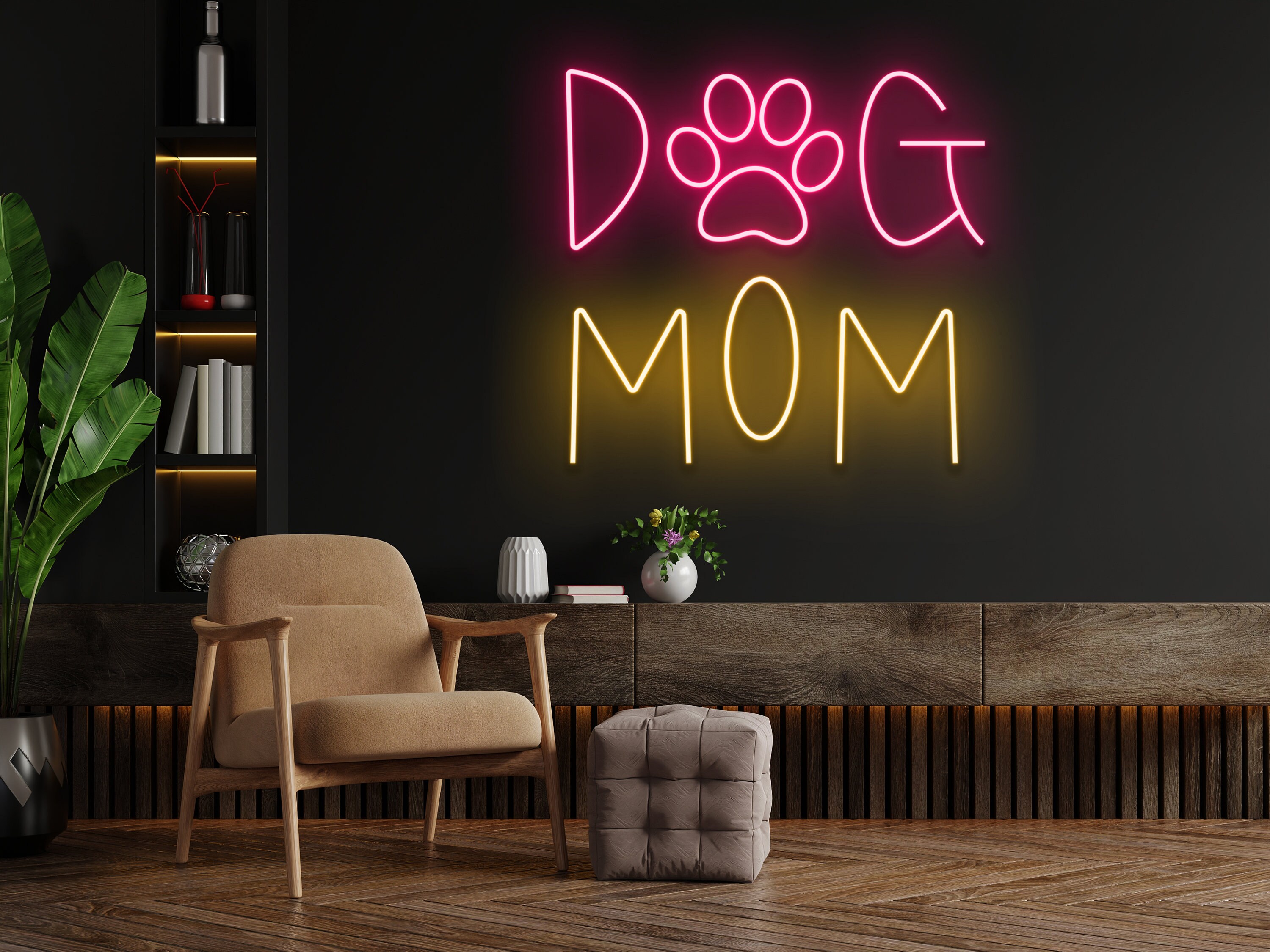 Dog Mom Neon Sign Wall Art Decor Gift