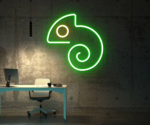 Chameleon Lizard Neon Sign