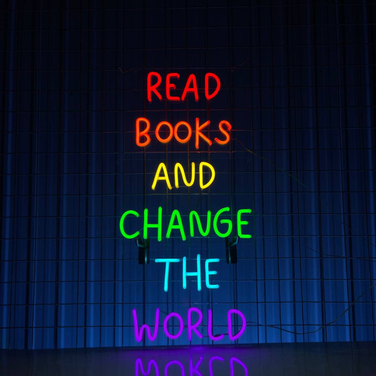 Read Books And Change The World Neon Sign Library Room Decor