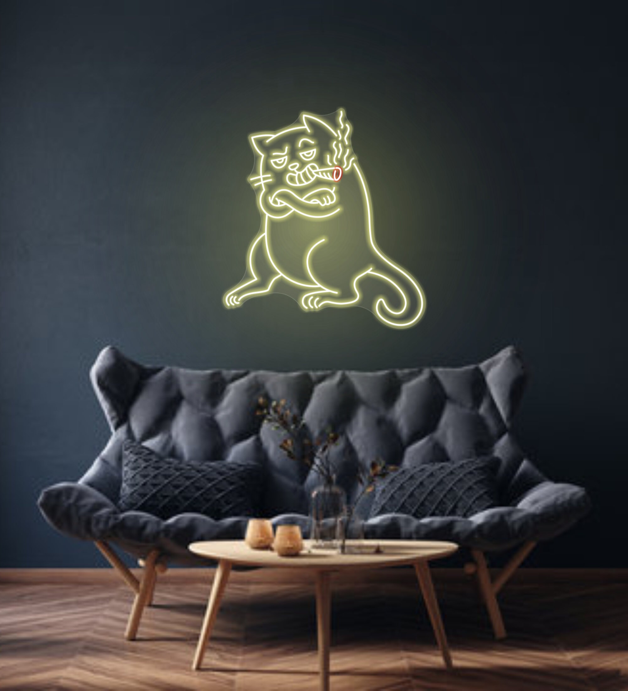 Smoking Cat Neon Signs Neon Lights For Wall