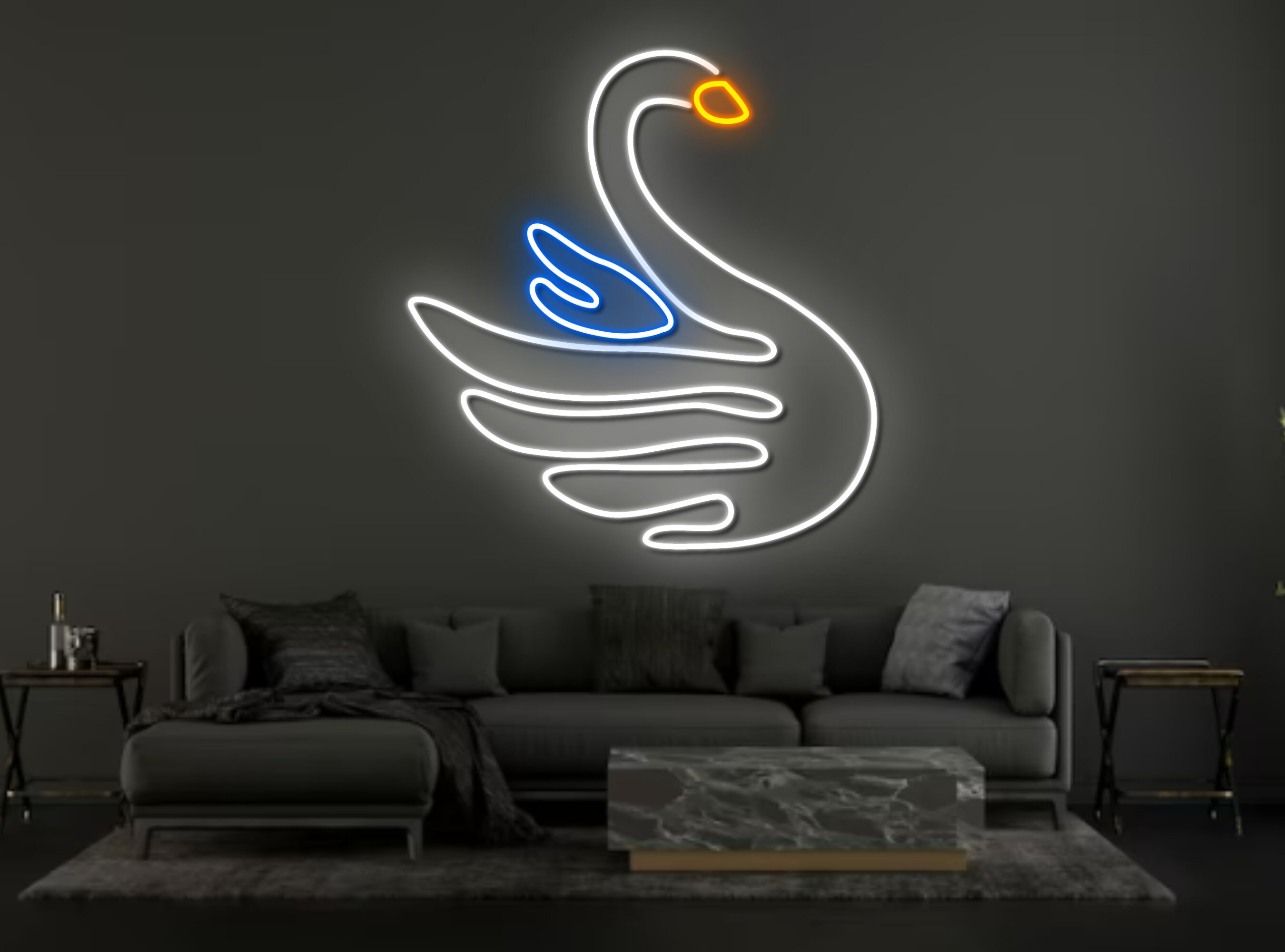 White Swan Neon Sign